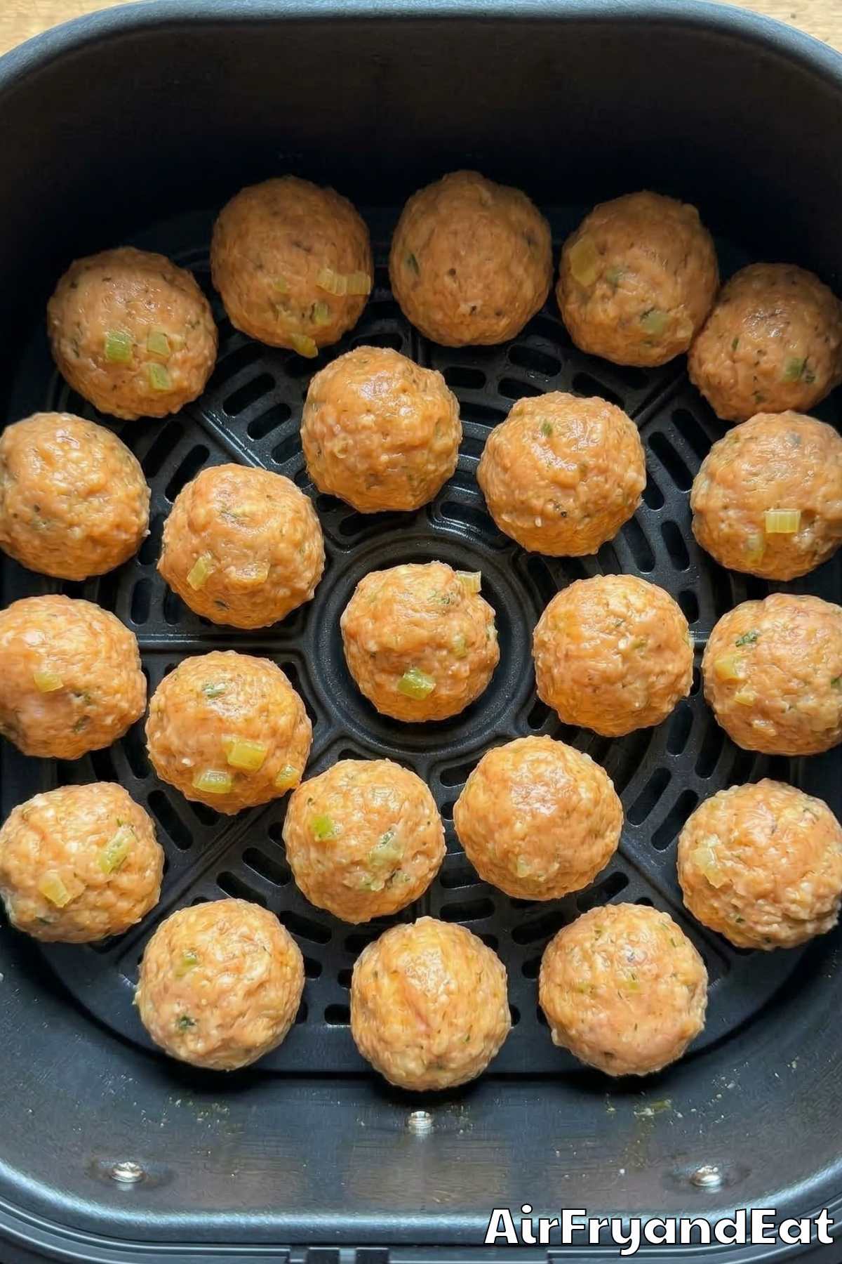 Air Fryer Buffalo Chicken Meatballs Step 3