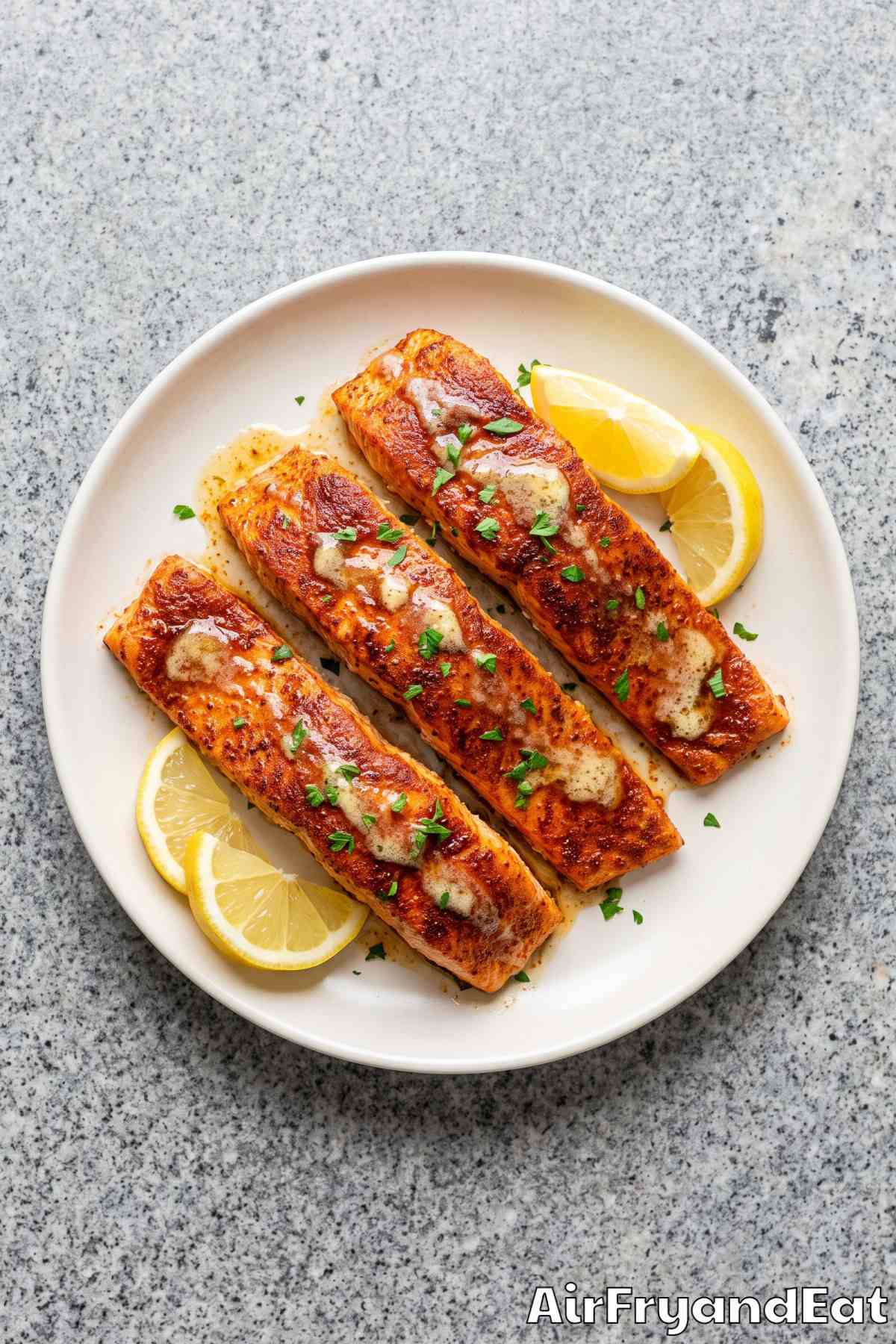 Air fryer Cajun honey butter salmon