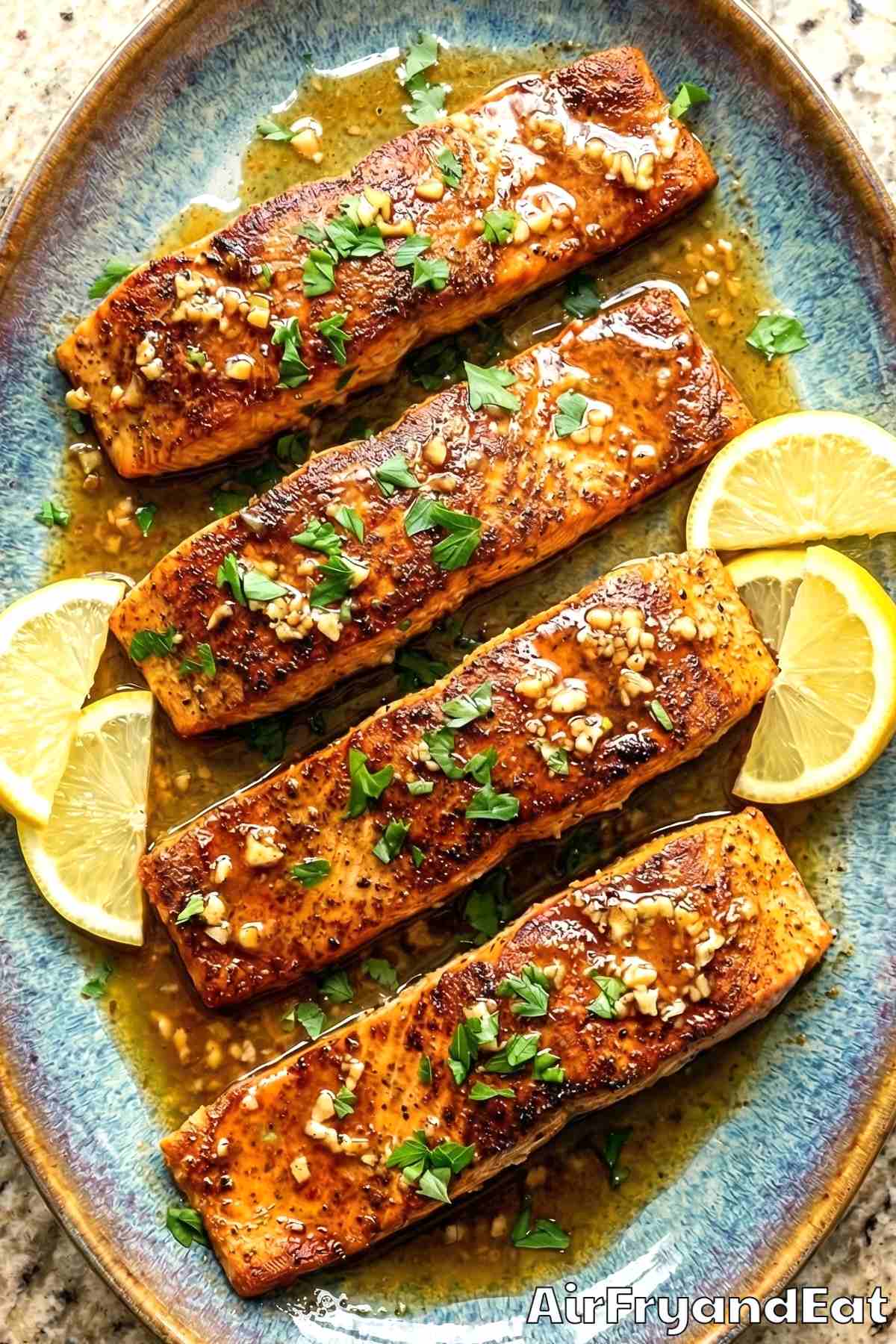 Flaky air fryer Cajun honey butter salmon