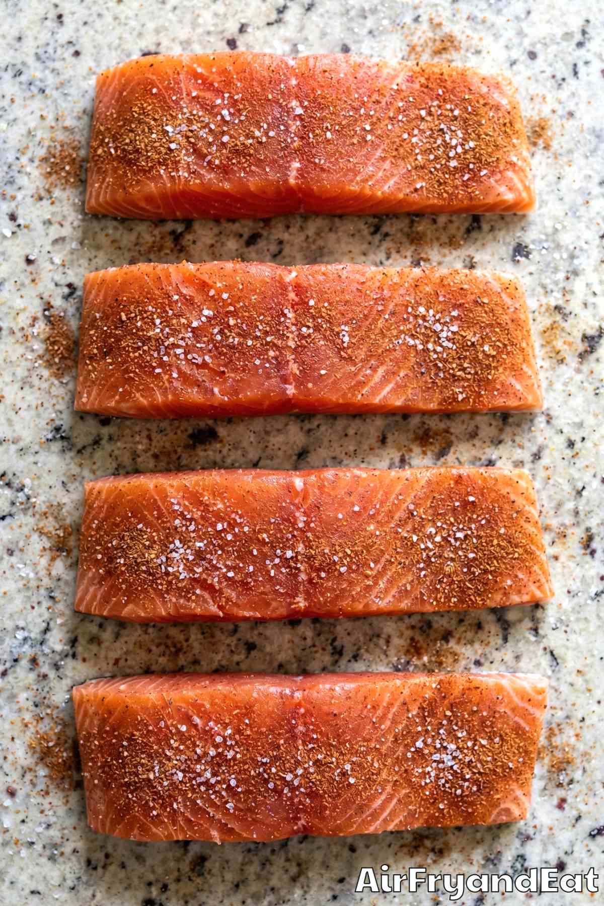 Air Fryer Cajun Honey Butter Salmon Step 1