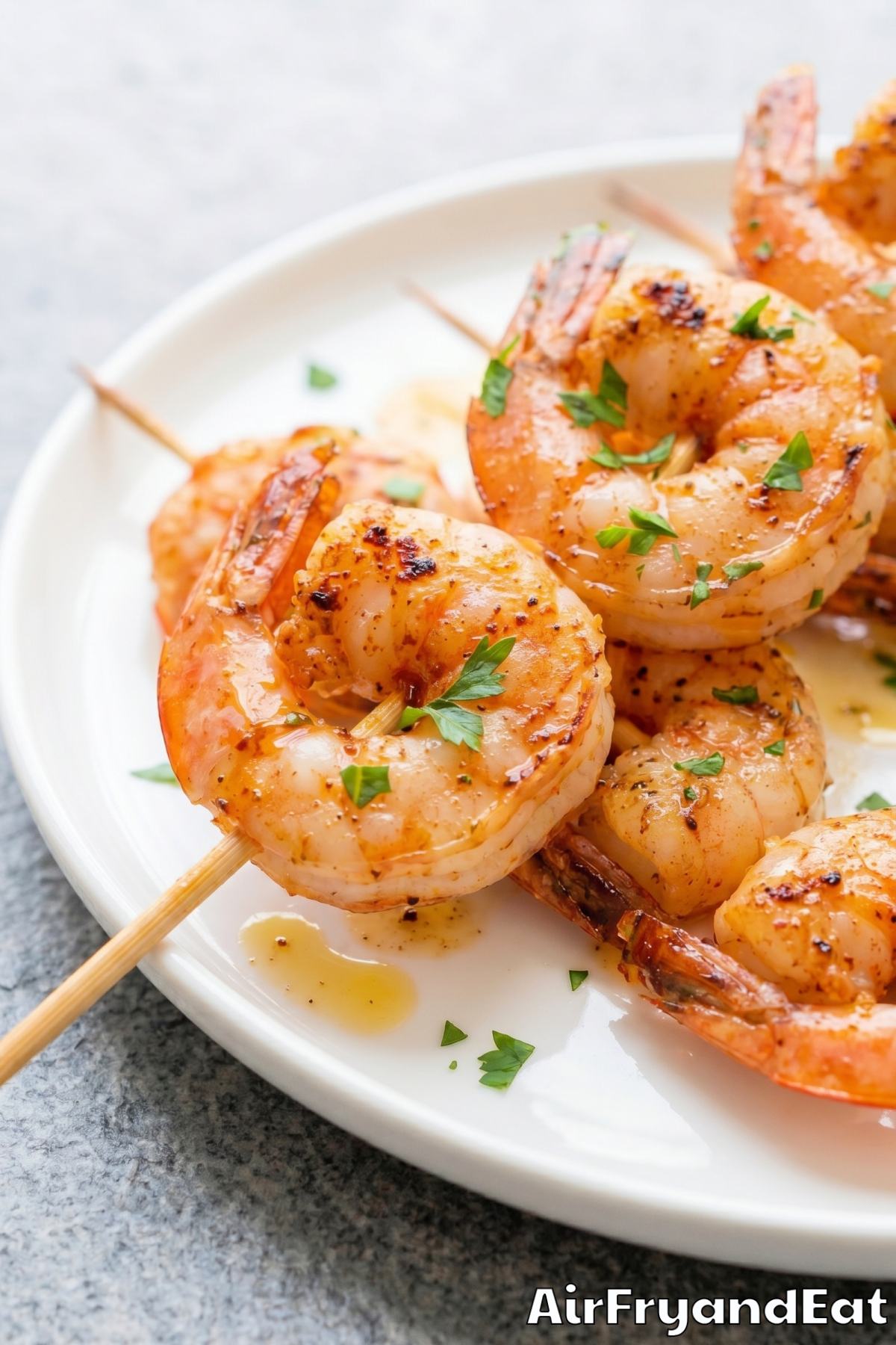 Juicy Cajun seasoned shrimp on skewers
