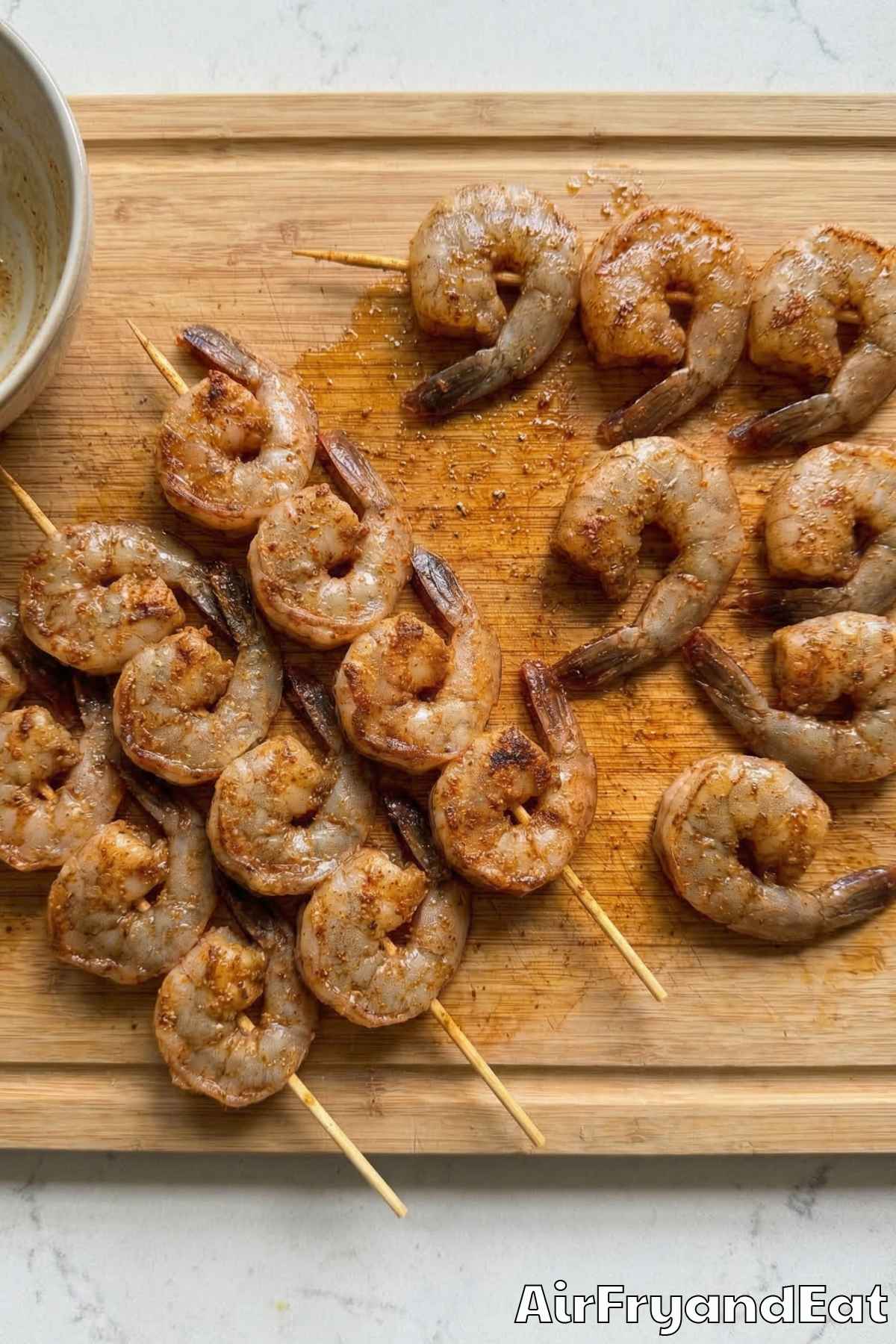 Air Fryer Cajun Shrimp Skewers Step 2