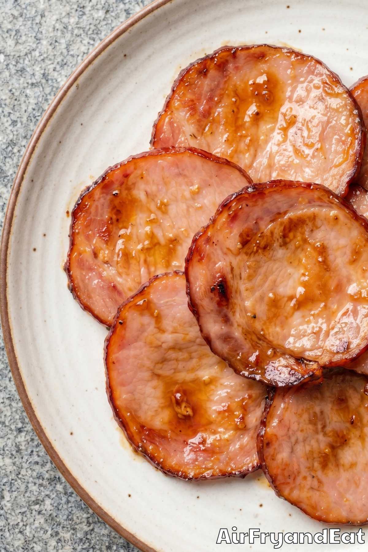 Tender air fryer Canadian bacon pieces
