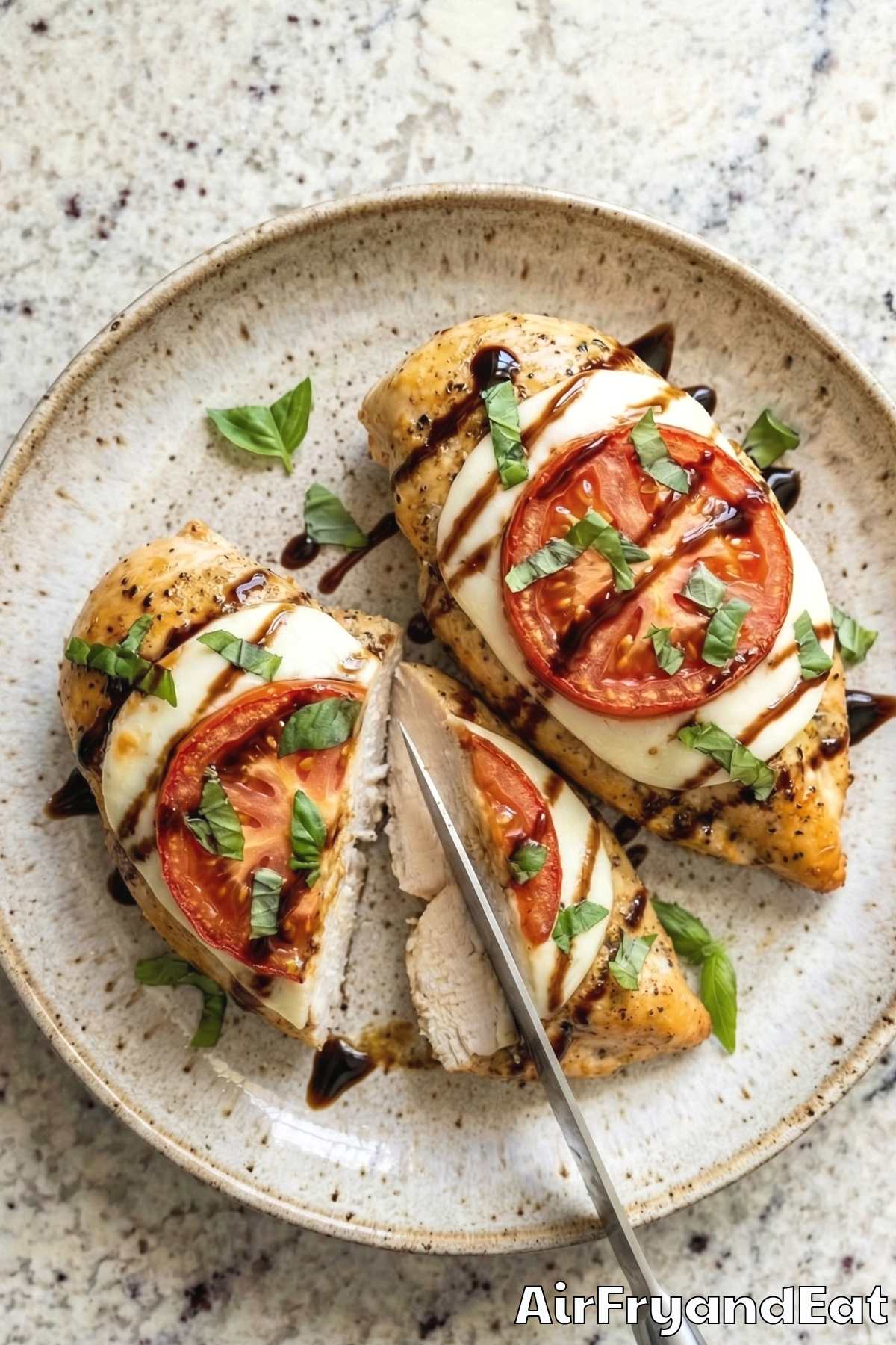 Mouthwatering air fryer caprese chicken