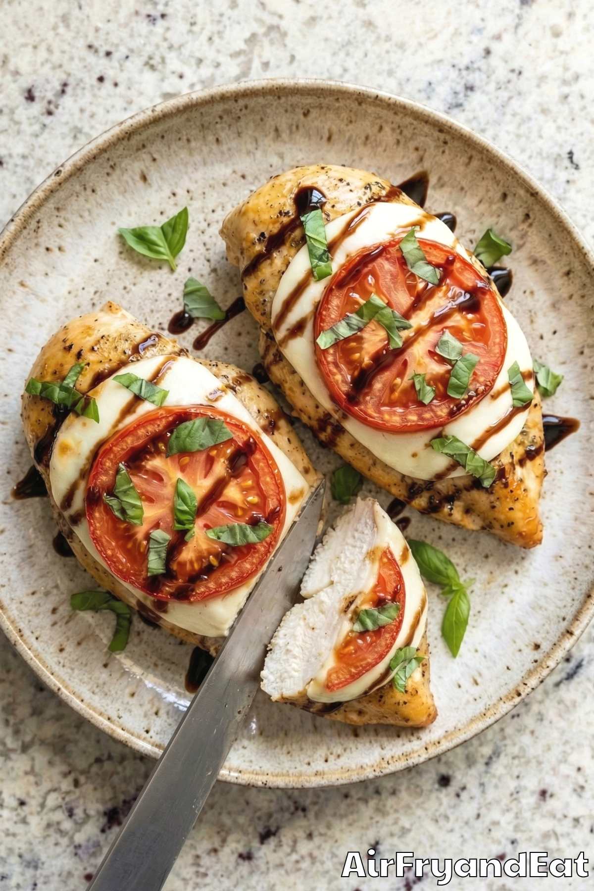Easy air fryer caprese chicken breasts
