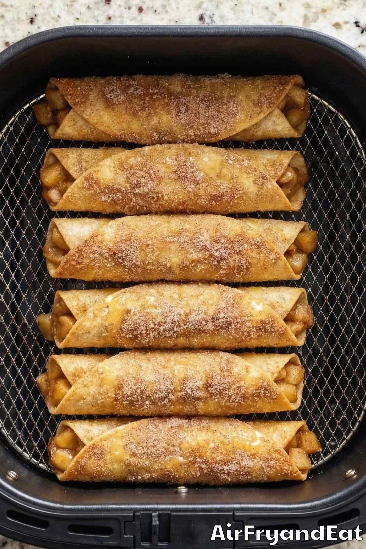 Air Fryer Caramel Apple Pie Taquitos Step 4