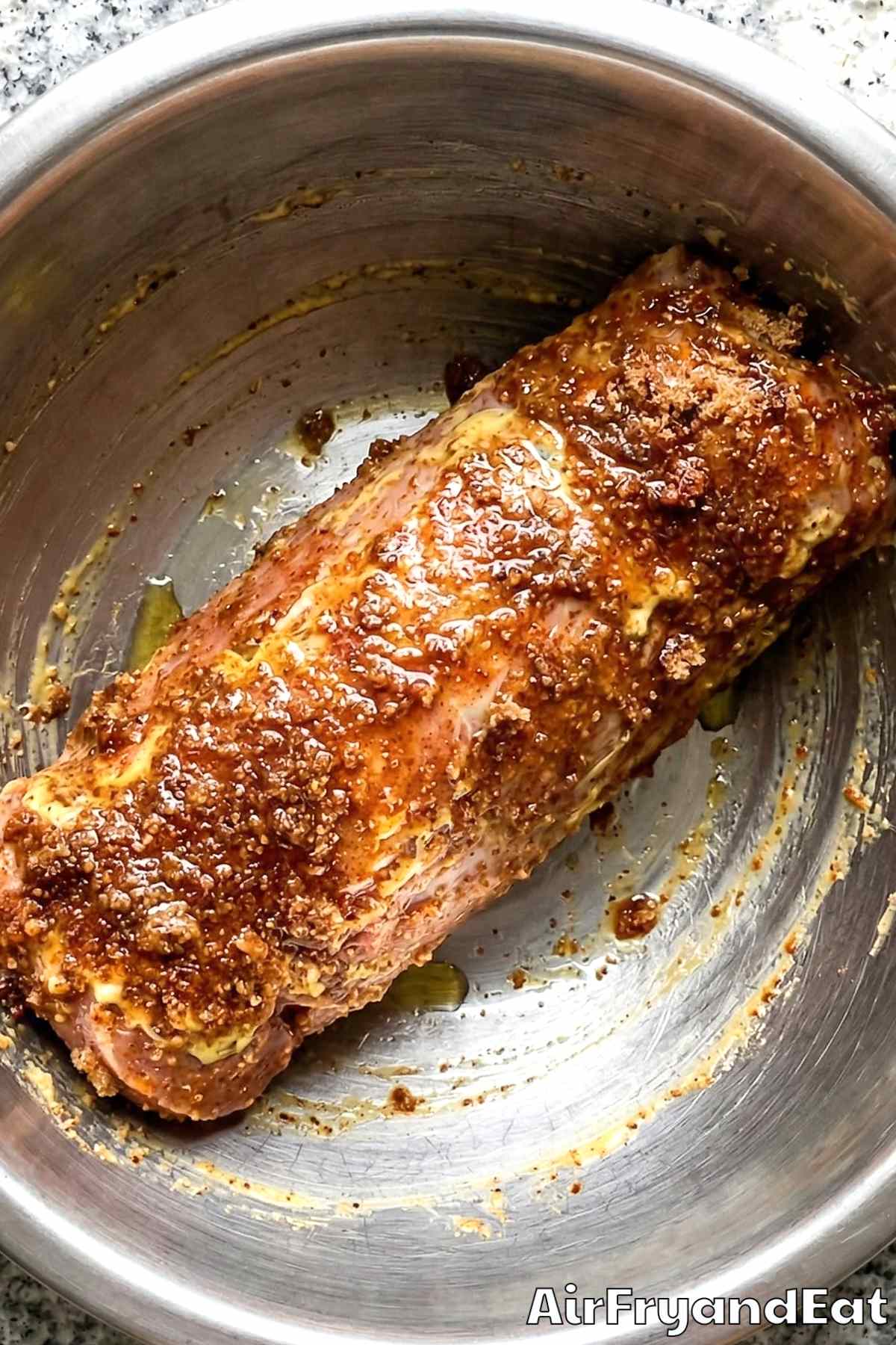 Air Fryer Caramelized Brown Sugar Pork Tenderloin Step 2
