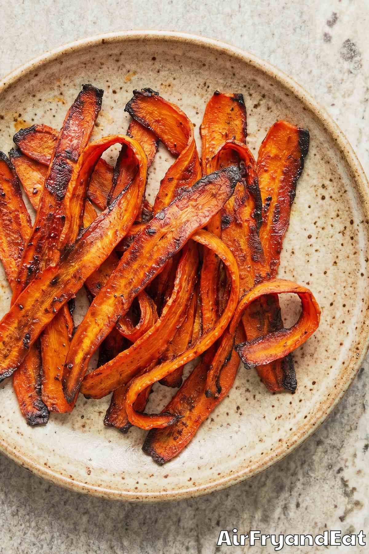 Homemade air fryer carrot bacon strips
