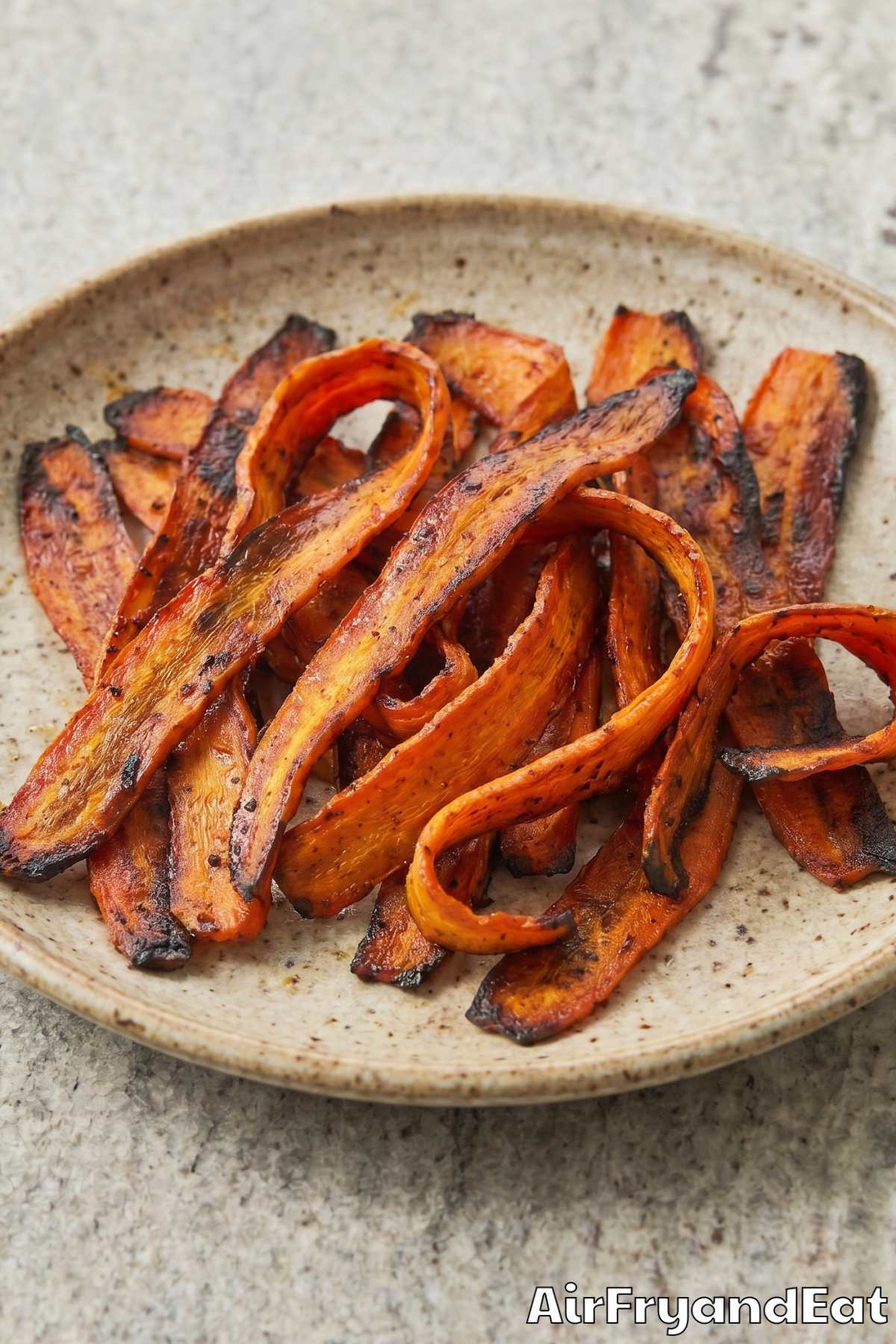 Crunchy air fryer carrot bacon pieces