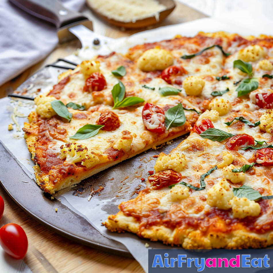 Air Fryer Cauliflower Pizza The Best Version AirFryAndEat