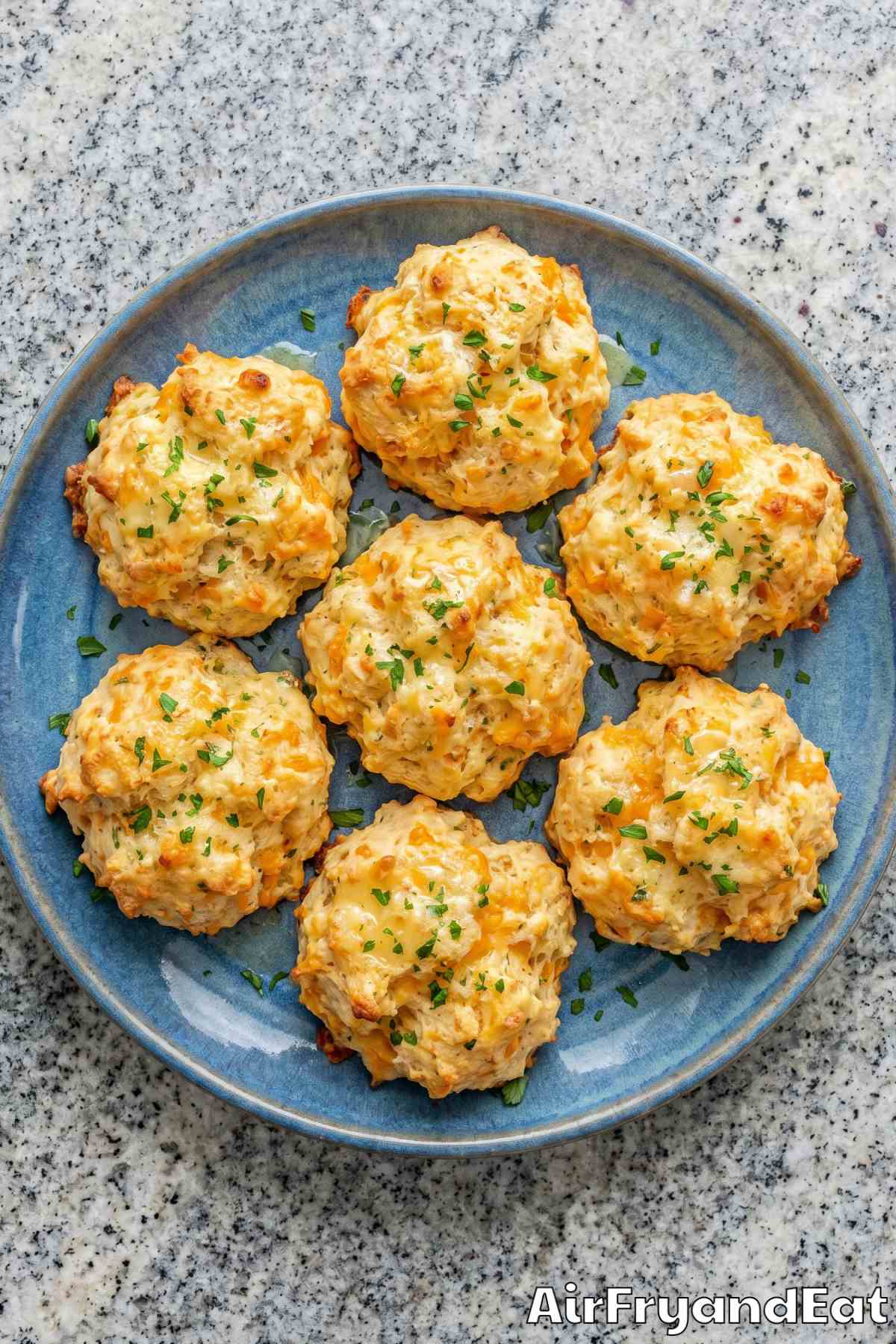 Buttery air fryer cheddar bay biscuits