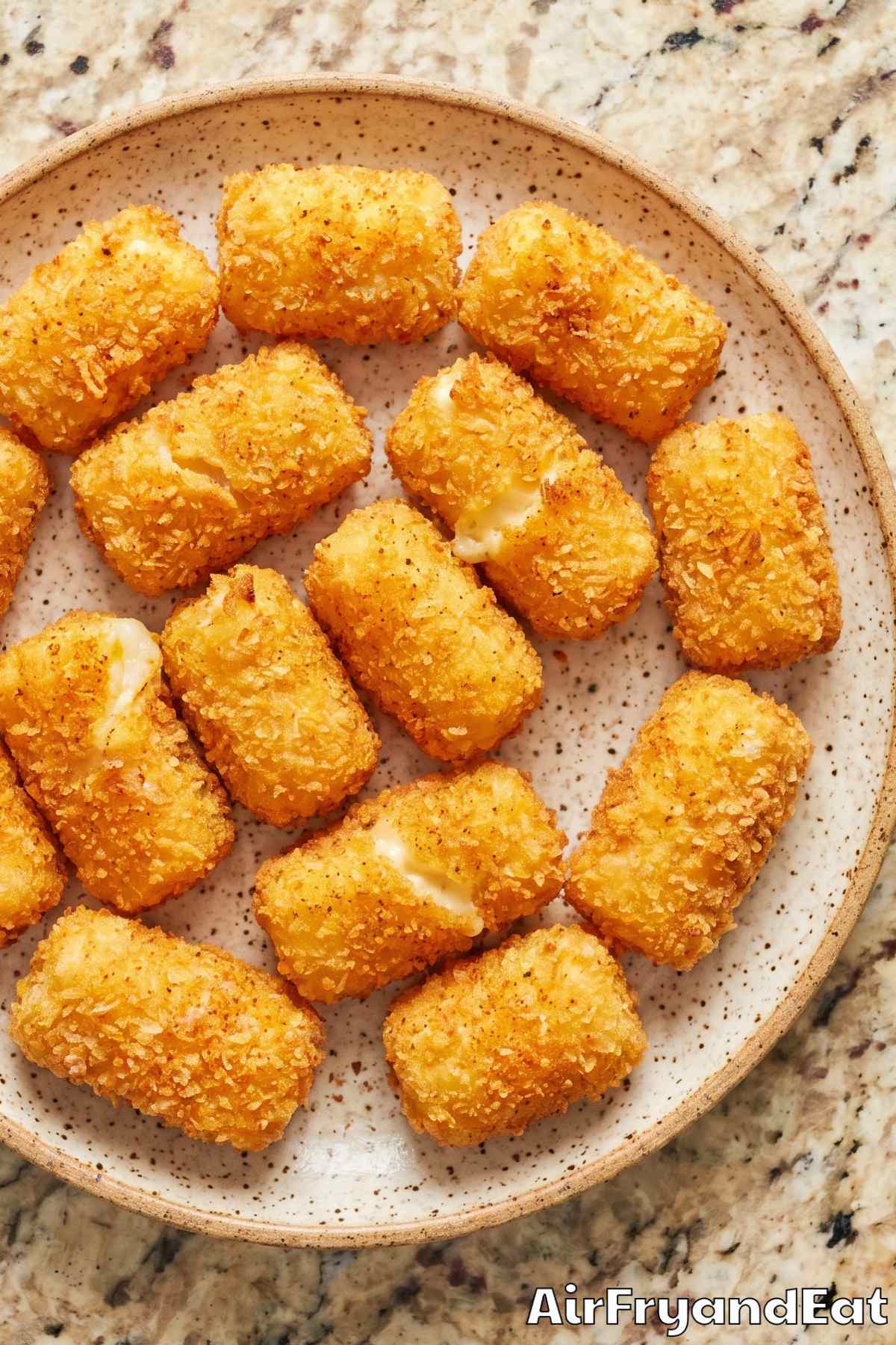 Savory air fryer cheese curds in a bowl