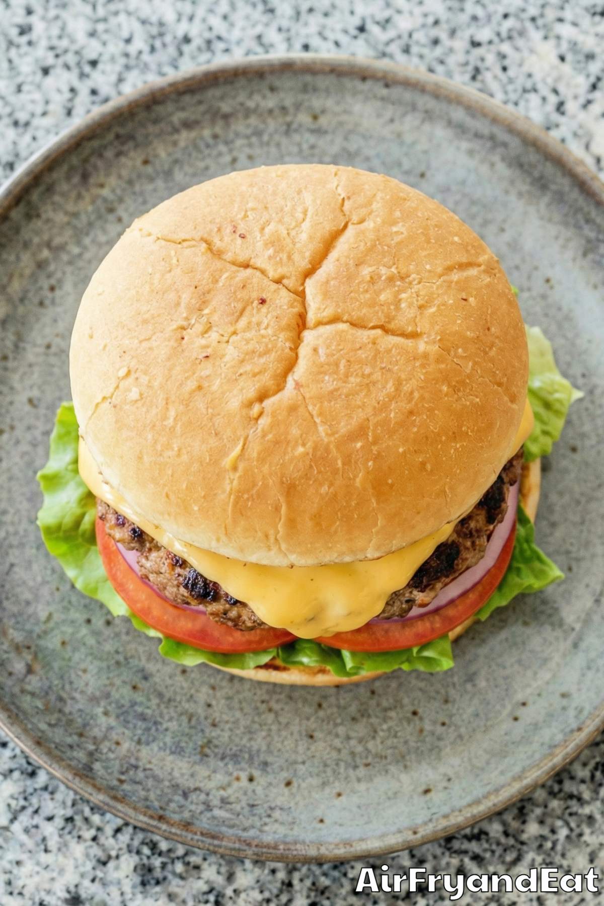 Perfect air fryer cheeseburgers with crispy edges