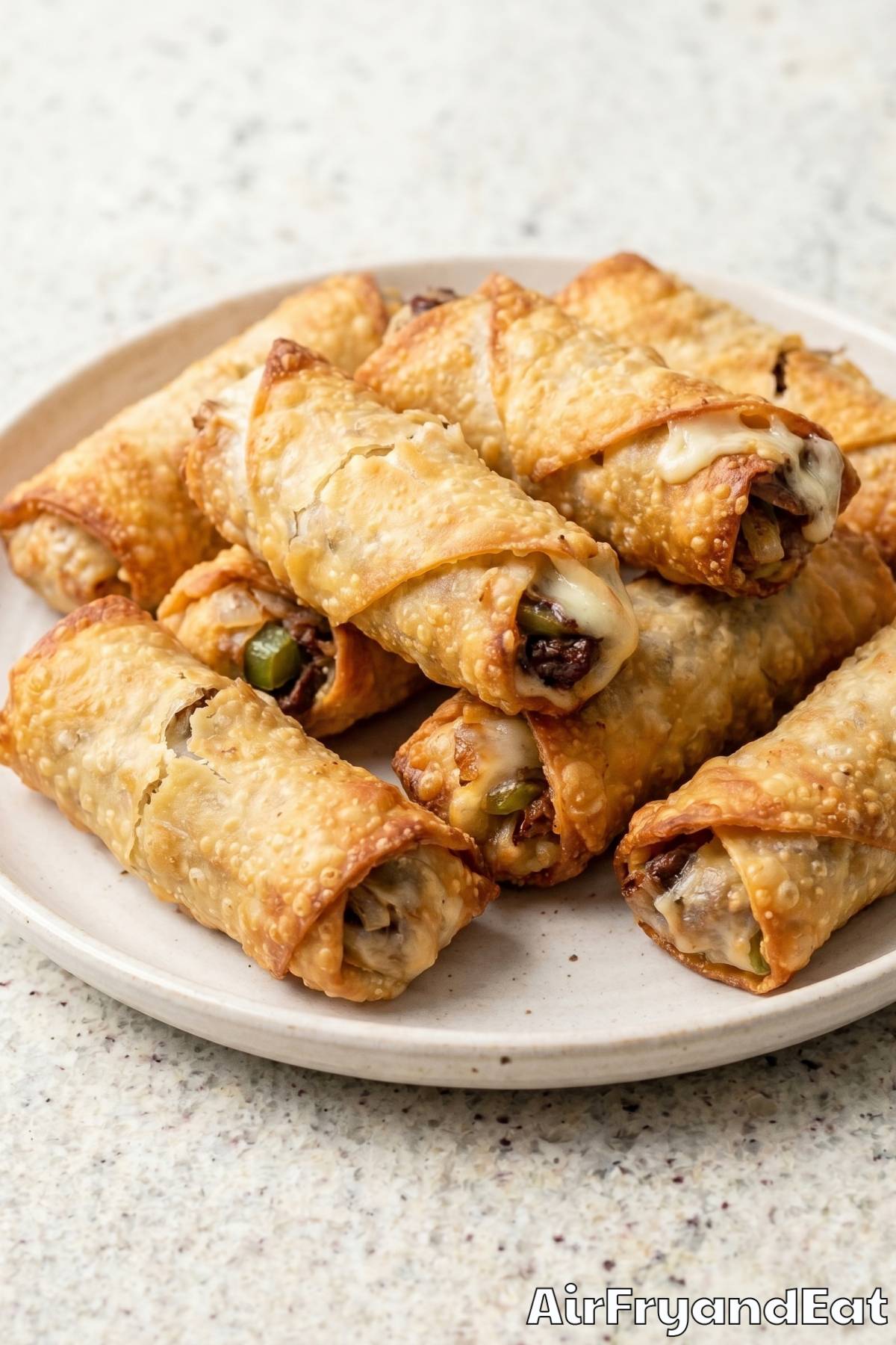 irresistible air fryer cheesesteak rolls