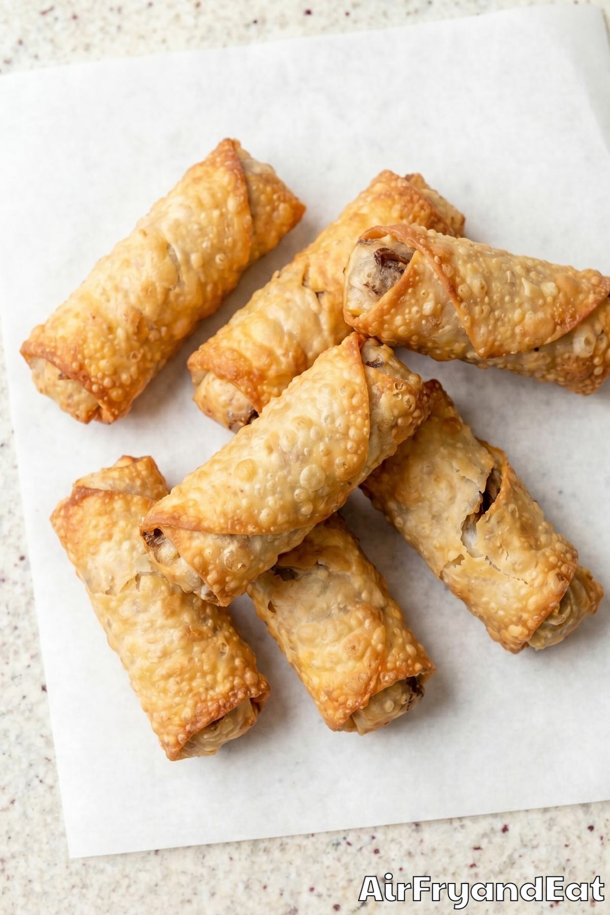 warm cheesesteak egg rolls sliced open