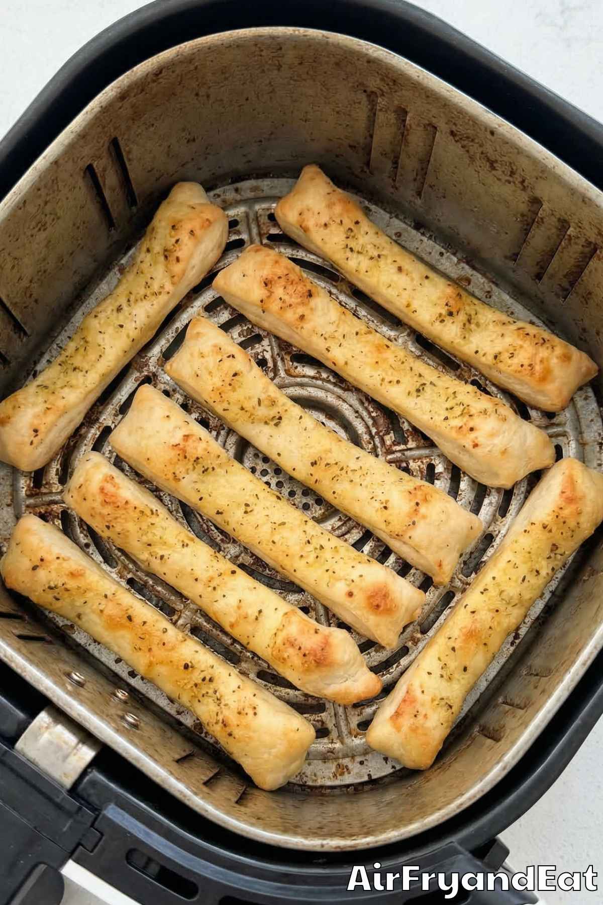 Air Fryer Cheesy Garlic Breadsticks Step 3