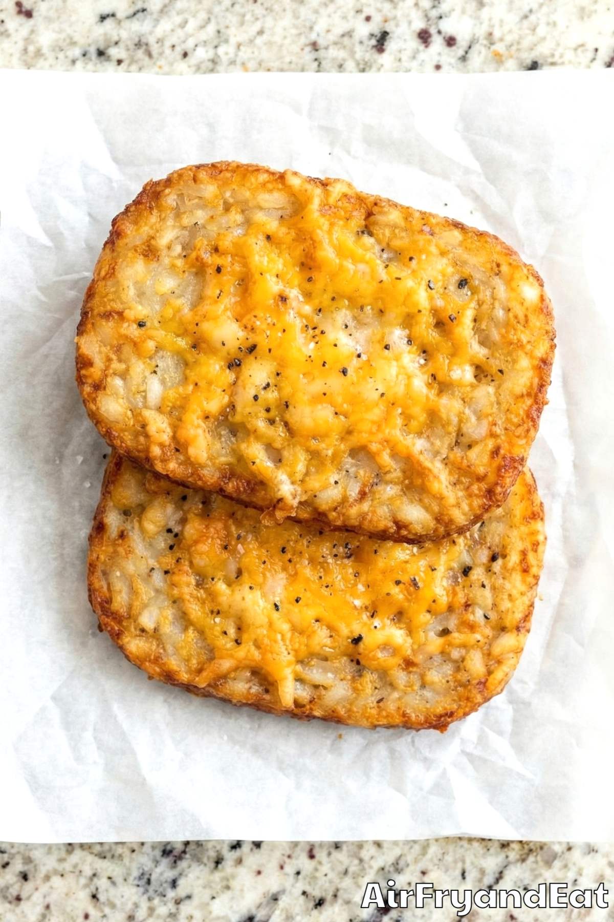 Easy air fryer cheesy hash brown patties