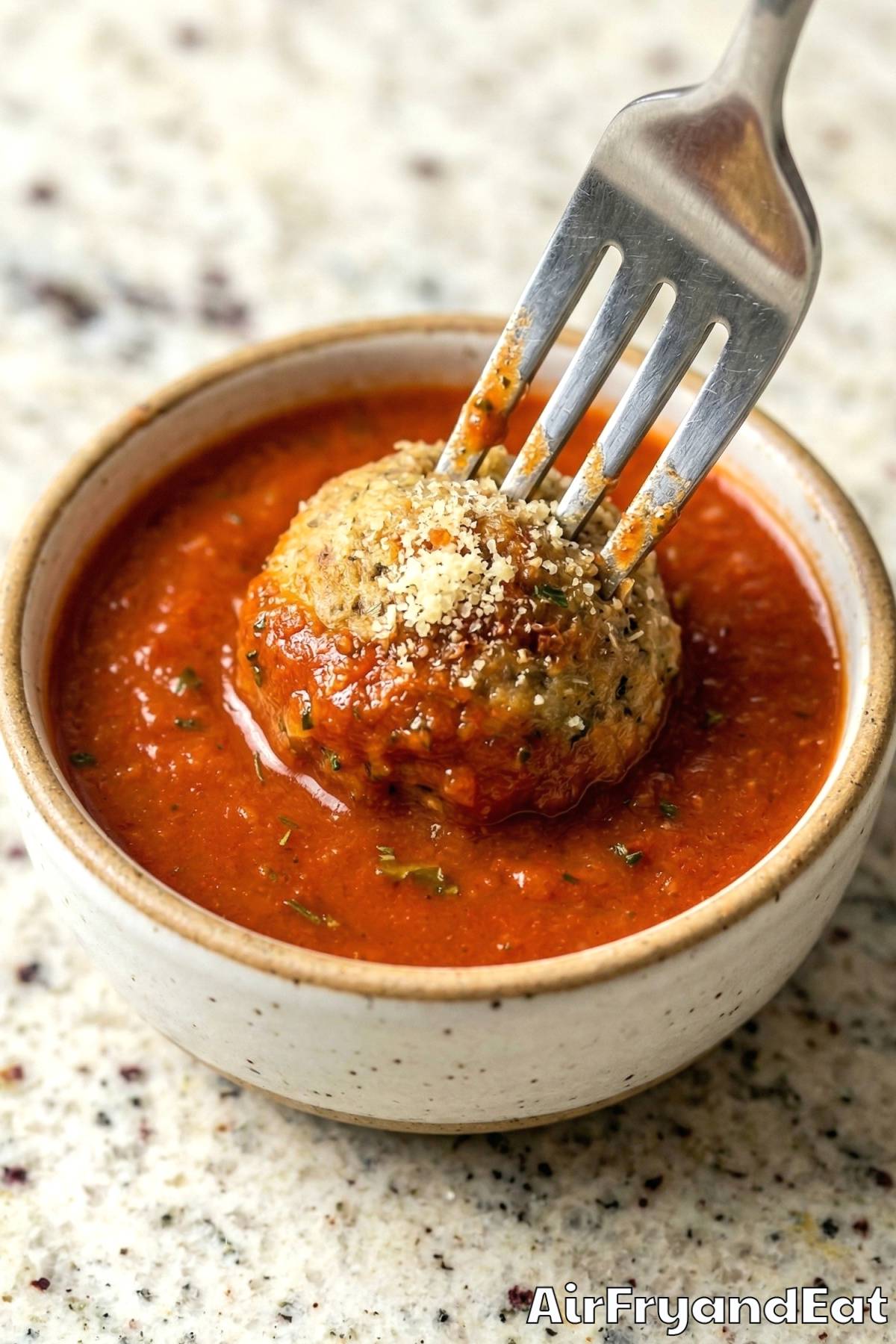 Crispy air fryer cheesy stuffed meatballs