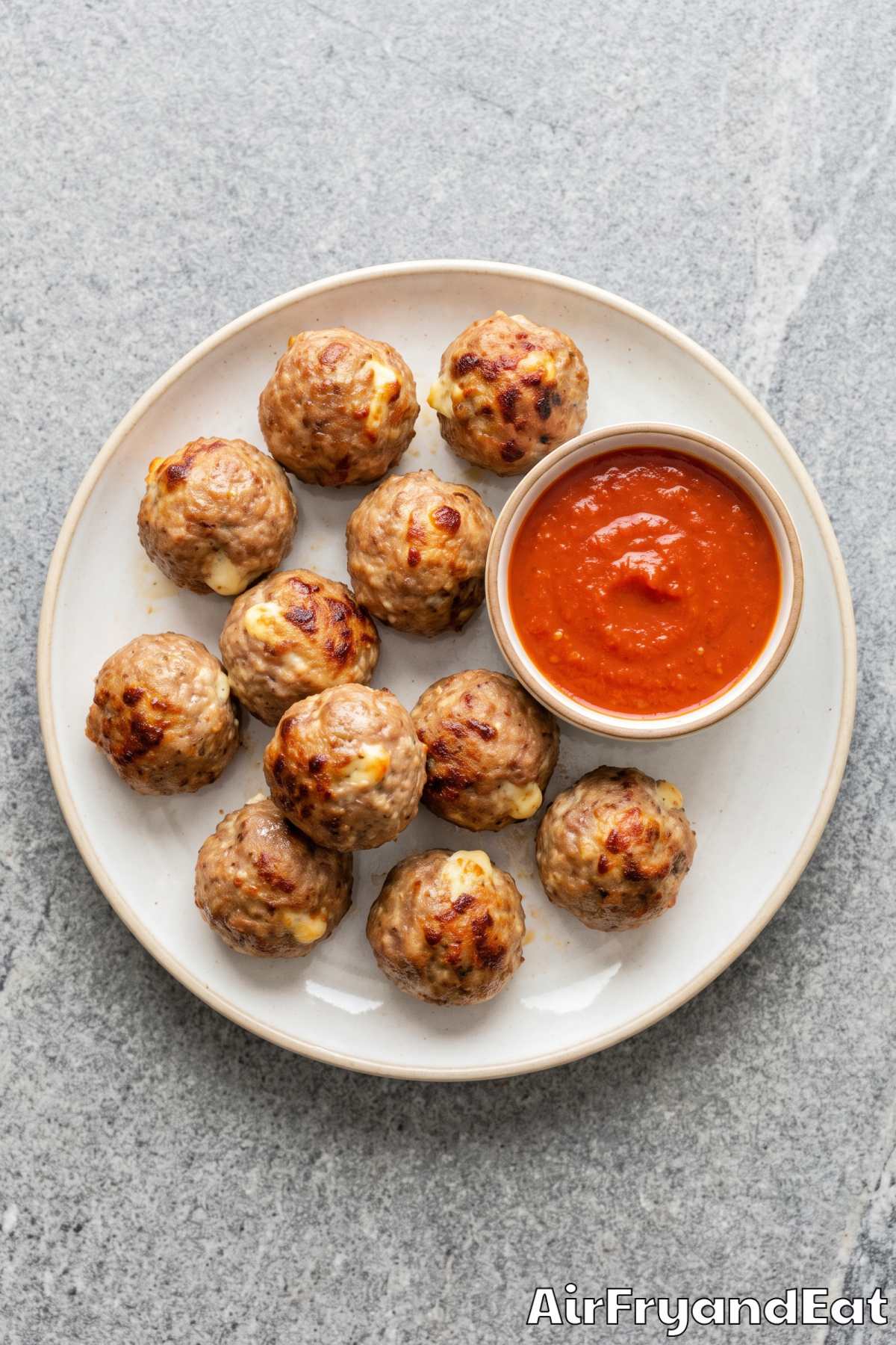 Tender cheesy stuffed meatballs