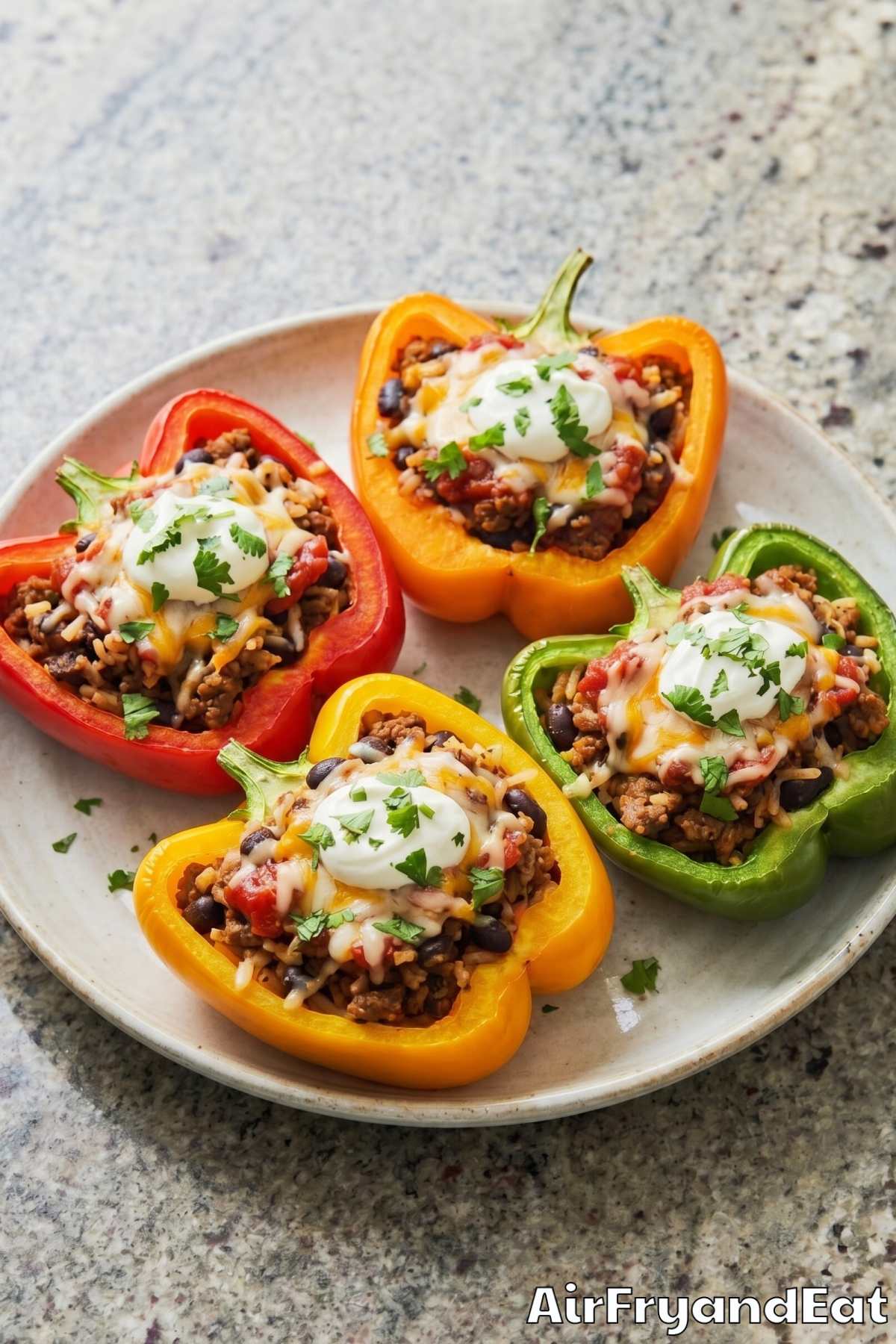 warm taco stuffed peppers with cheese