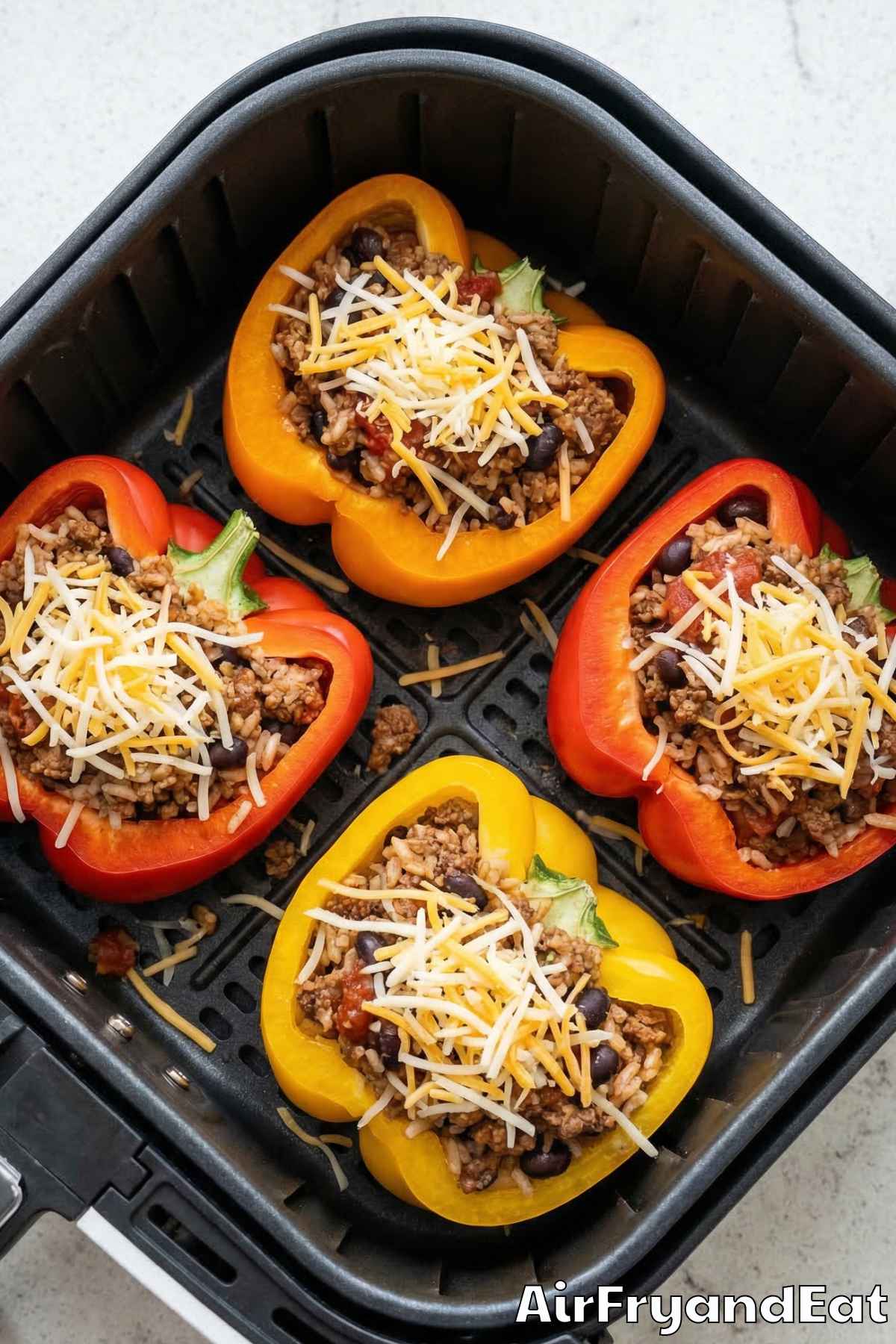 Air Fryer Cheesy Taco Stuffed Peppers Step 3