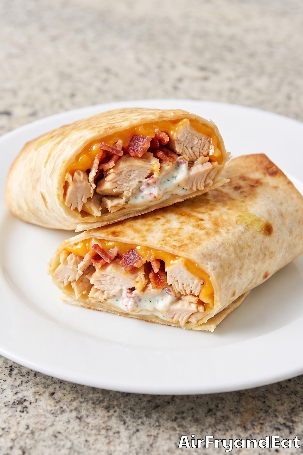 Creamy ranch chicken bacon wraps