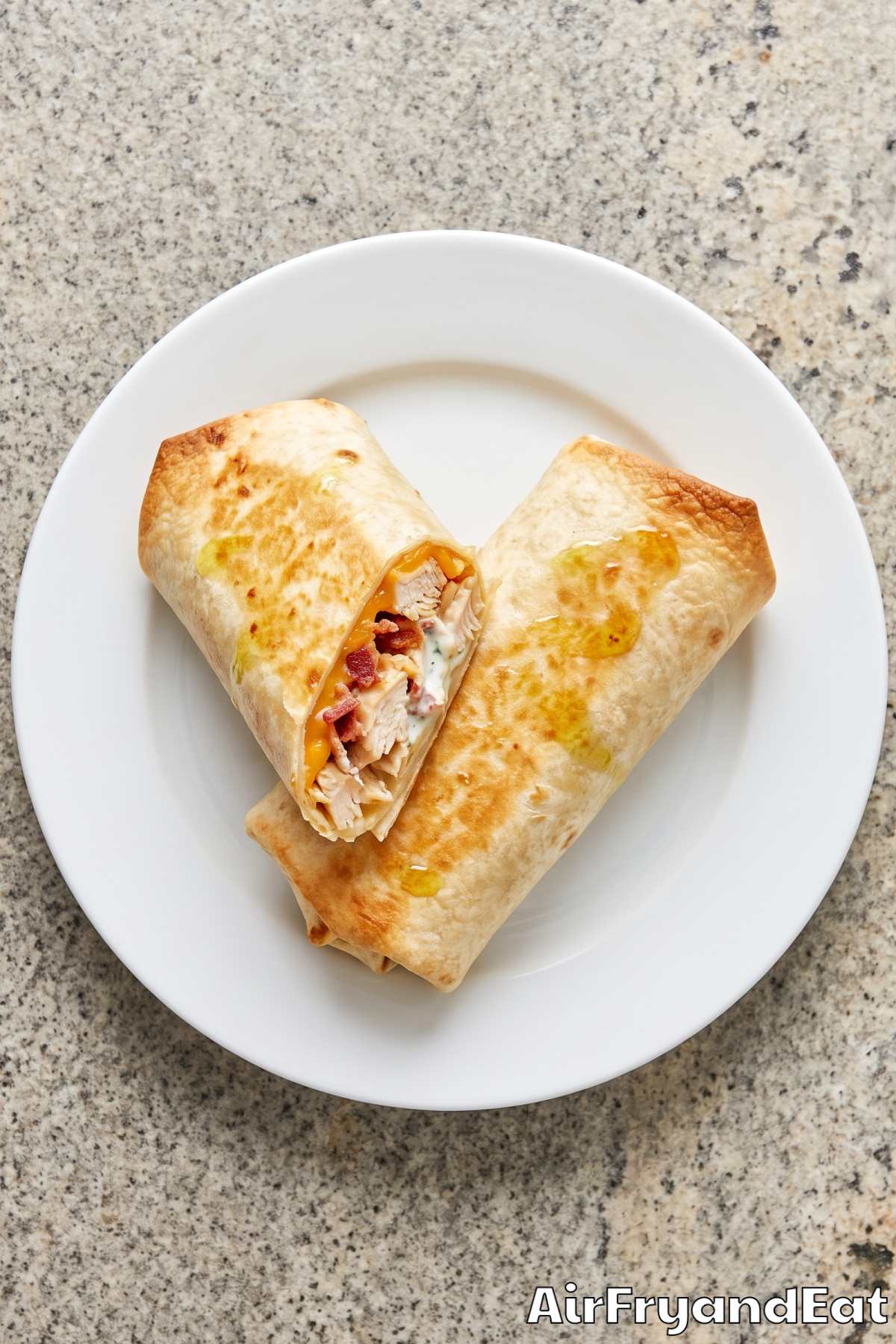 Warm air fryer chicken ranch wraps