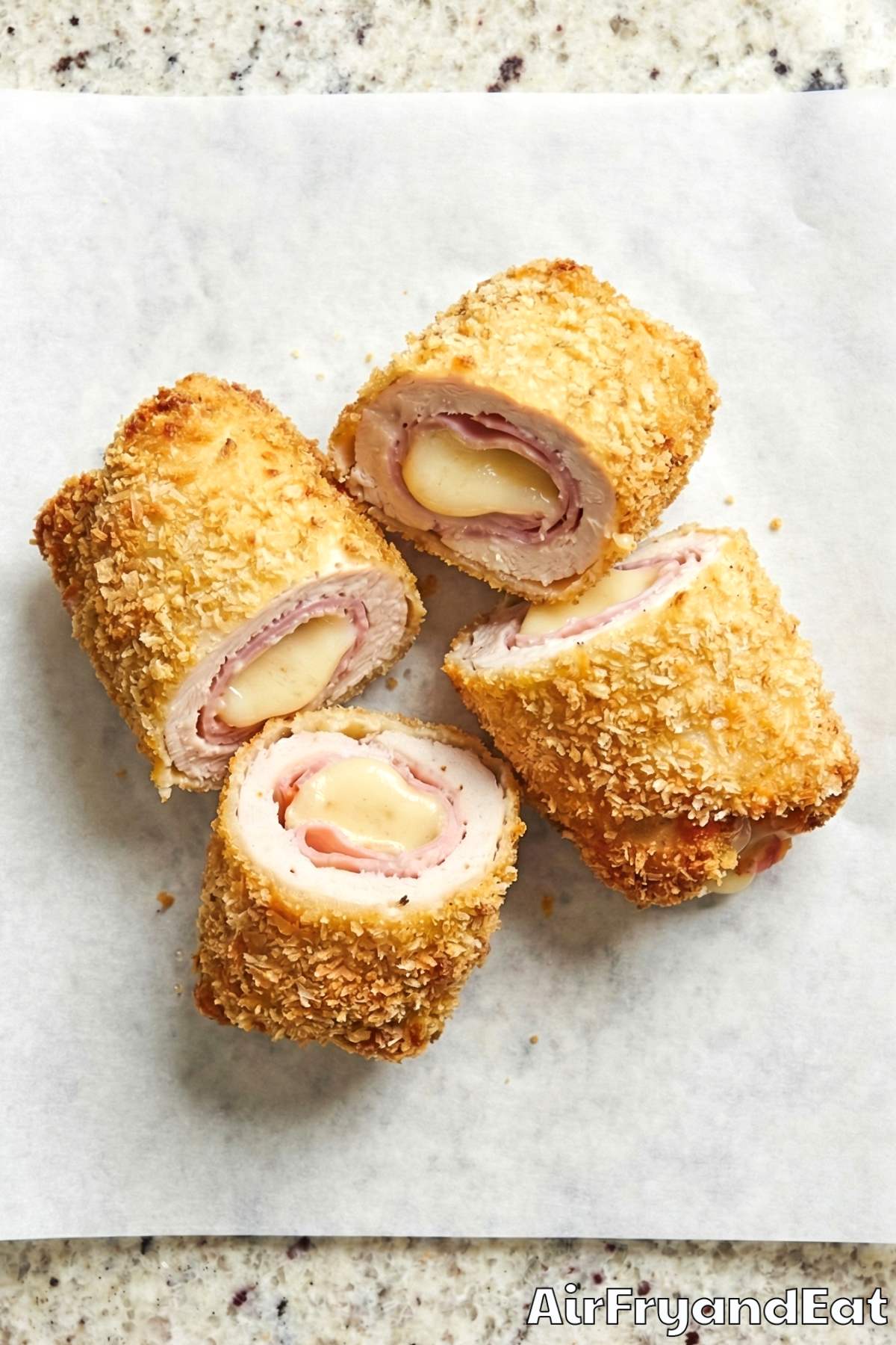 Homemade air fryer chicken cordon bleu