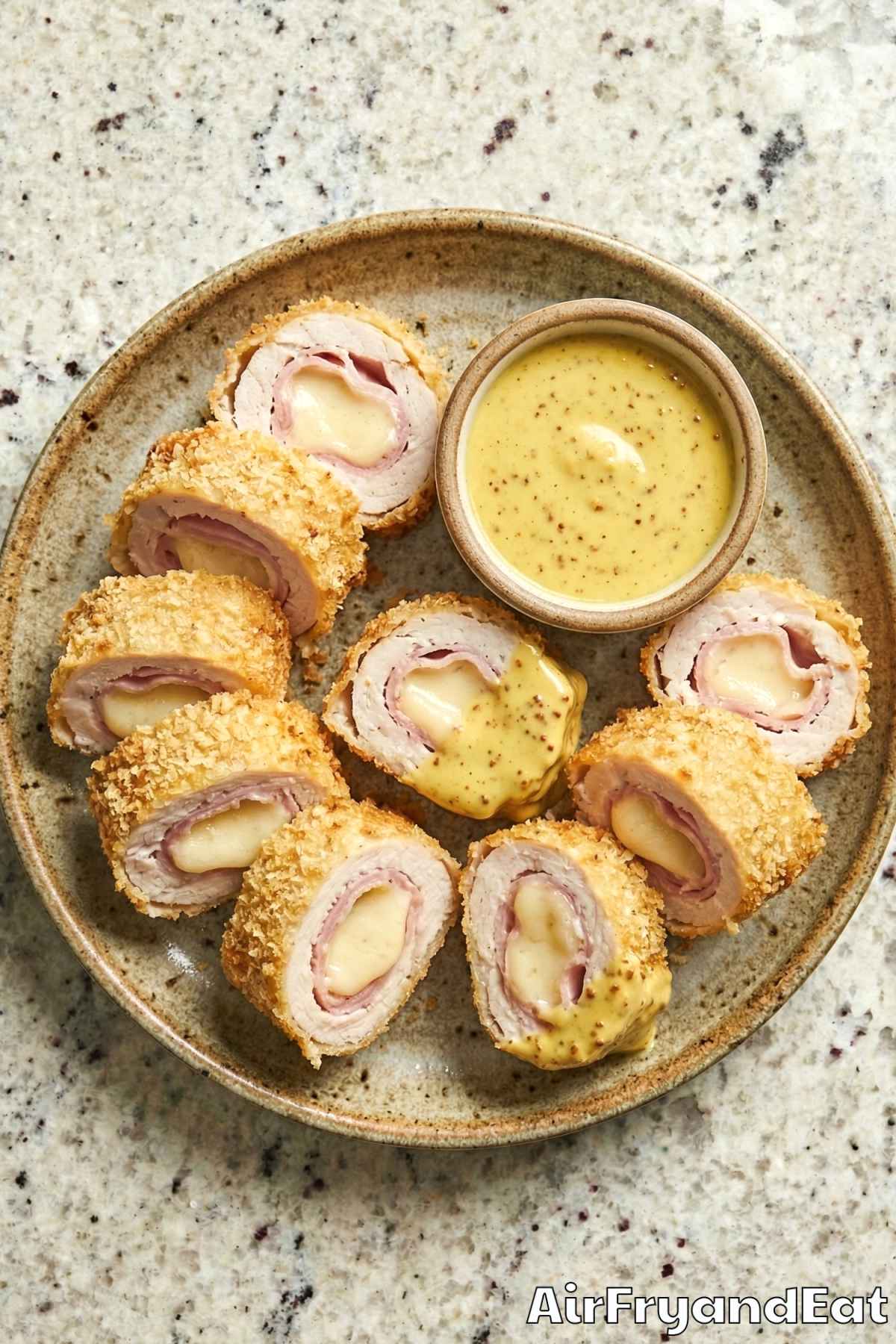Savory air fryer chicken cordon bleu dinner