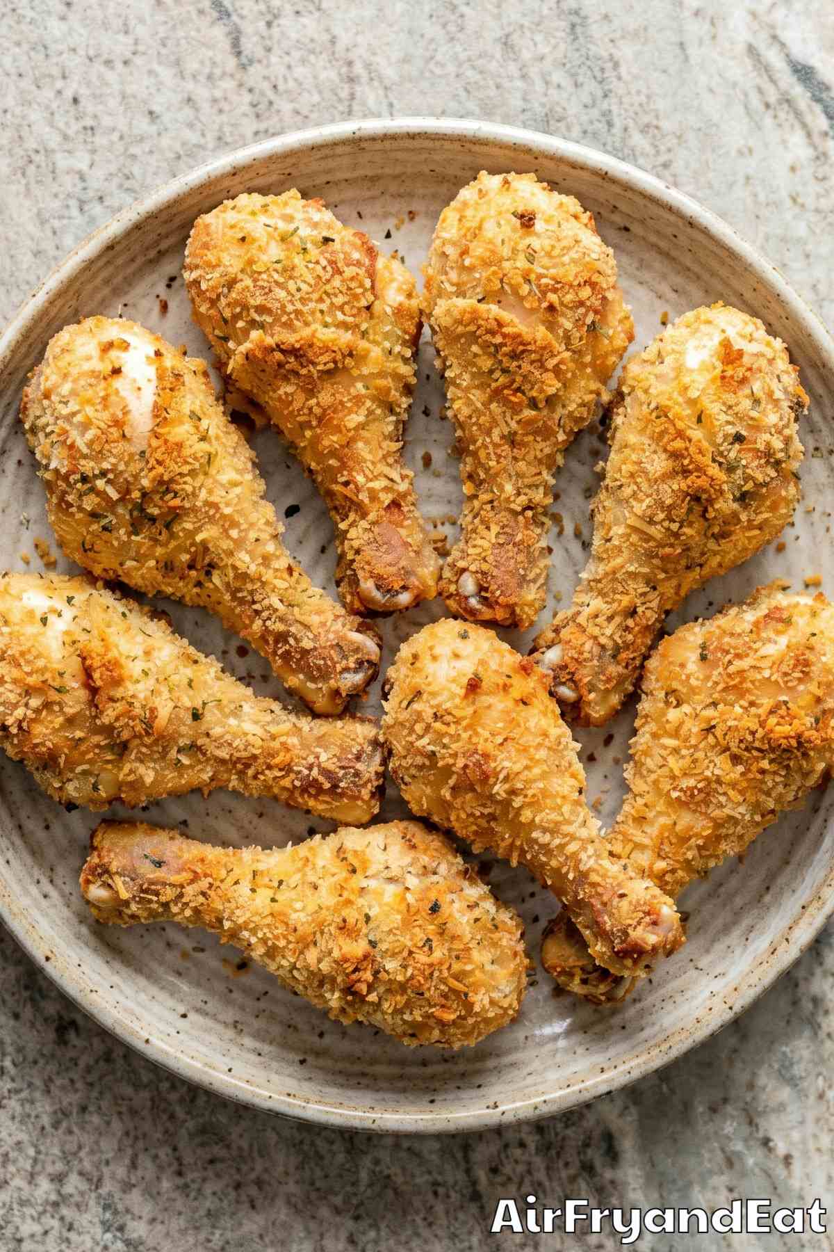 Easy air fryer chicken drumsticks panko coated
