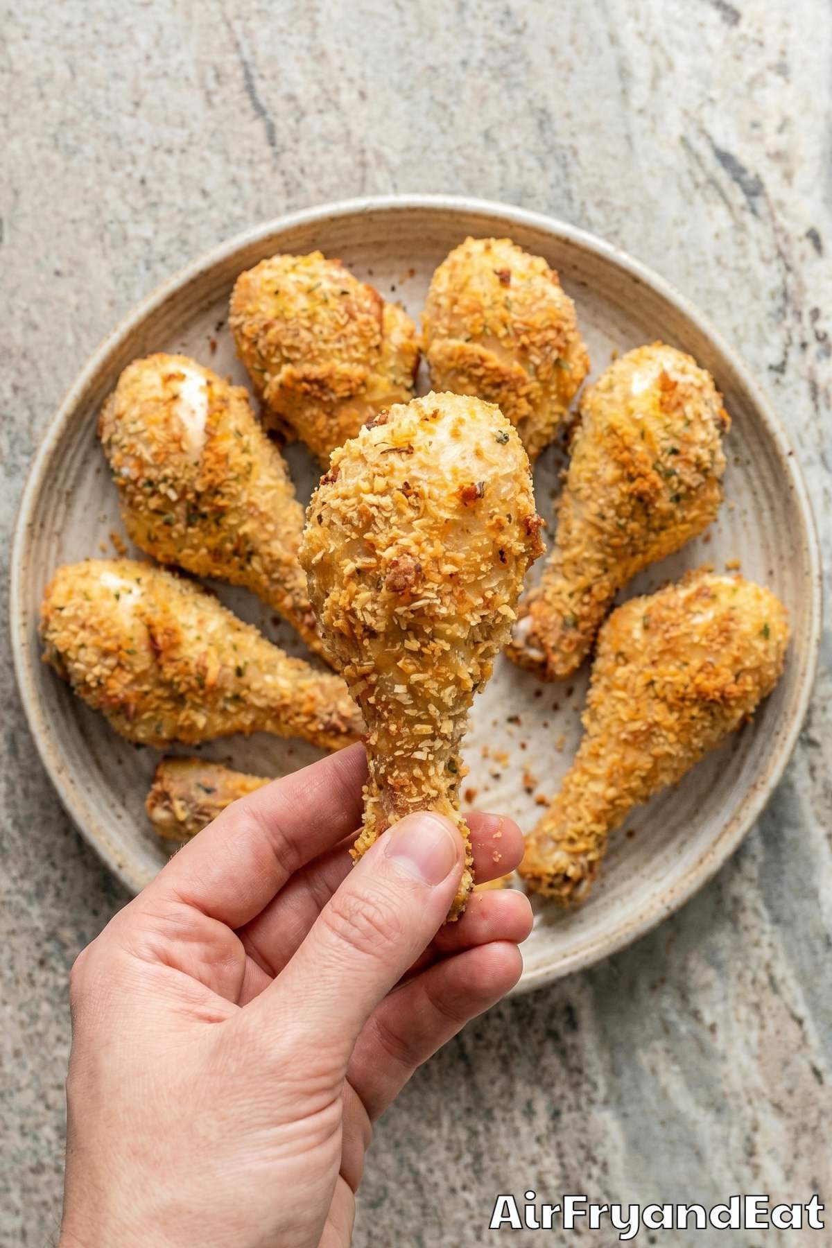 Tender air fryer chicken drumsticks panko