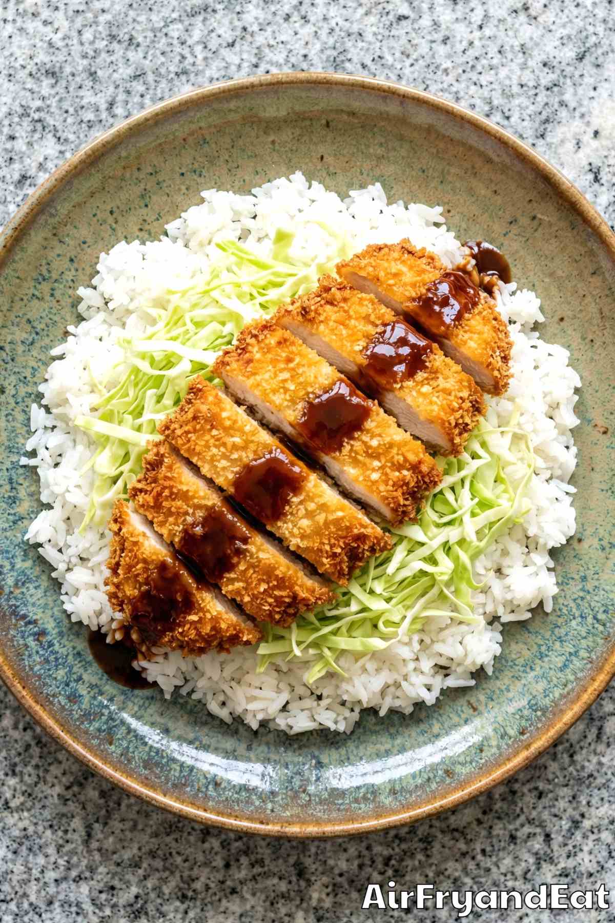 Easy air fryer chicken katsu dinner
