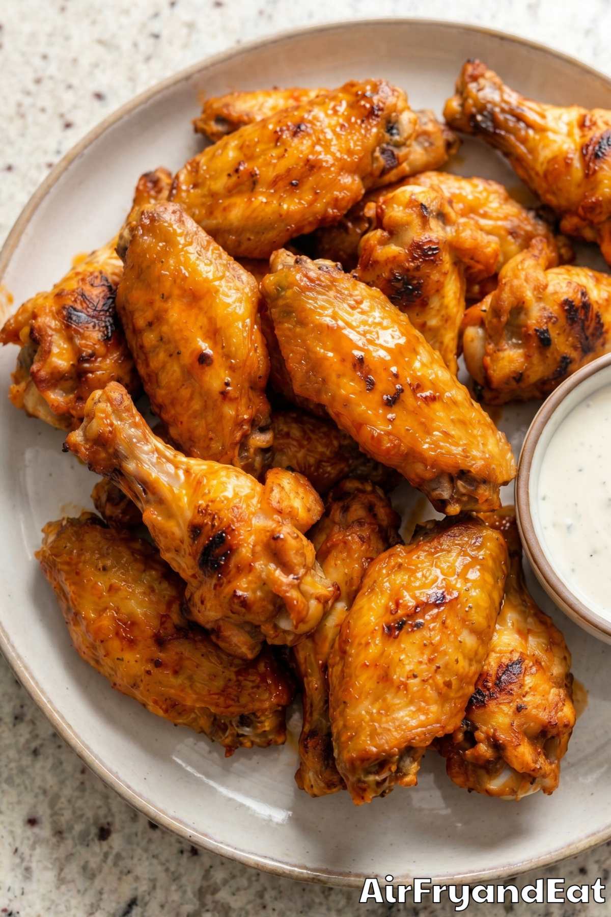seasoned crispy air fryer wings