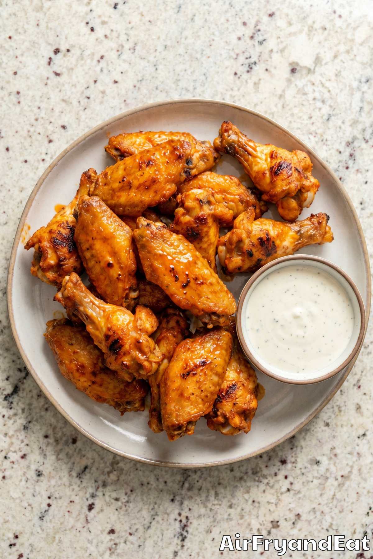 crunchy air fryer chicken wings served