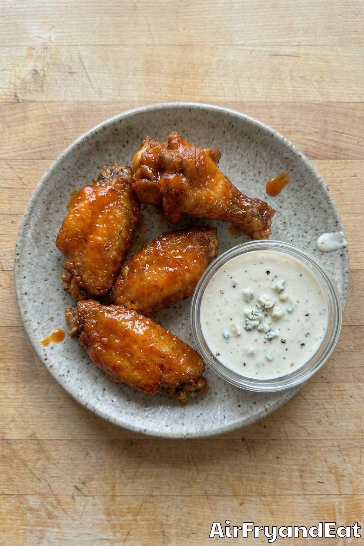 Savory air fryer chicken wings piled high