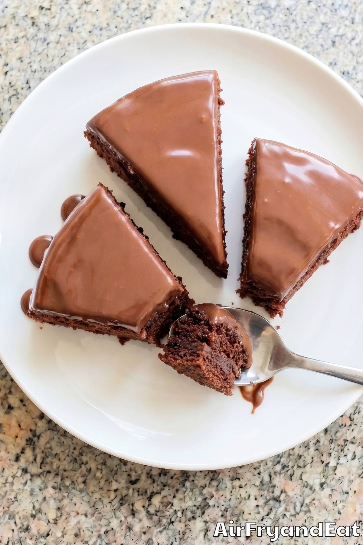 Warm air fryer chocolate cake fresh baked