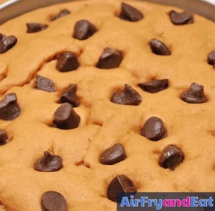 air fryer chocolate chip cookie cake