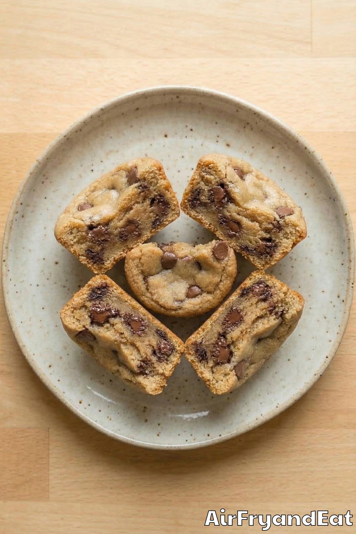 Rich air fryer chocolate chip cookie cups