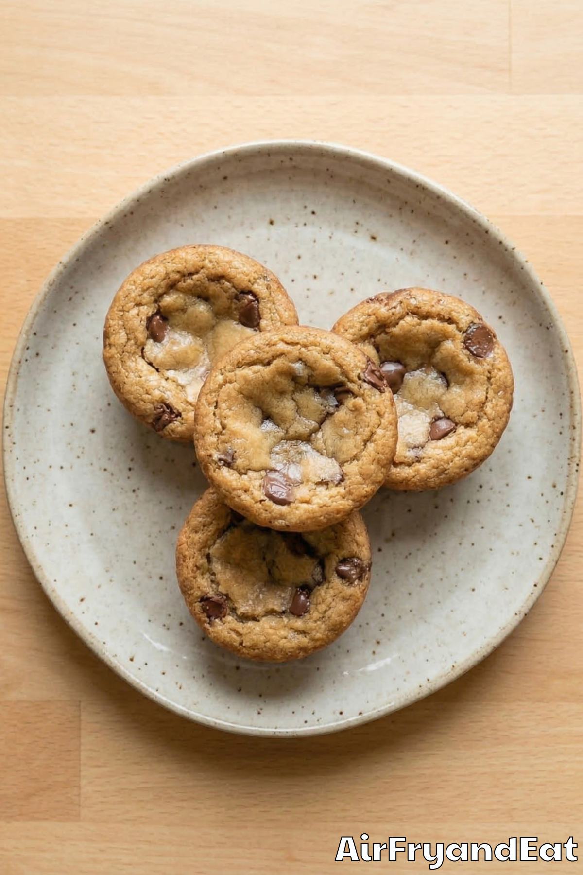 Decadent air fryer chocolate chip cookie cups