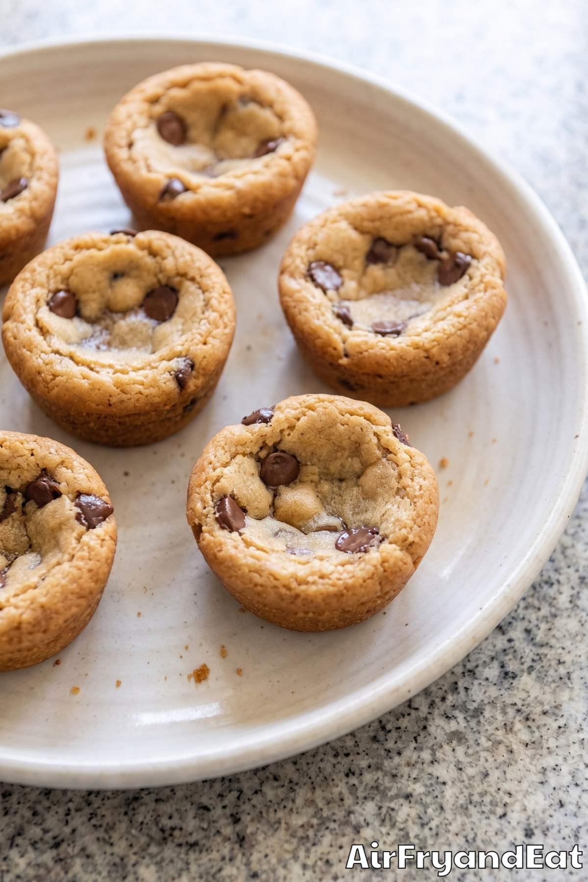 Soft chocolate chip cookie cups