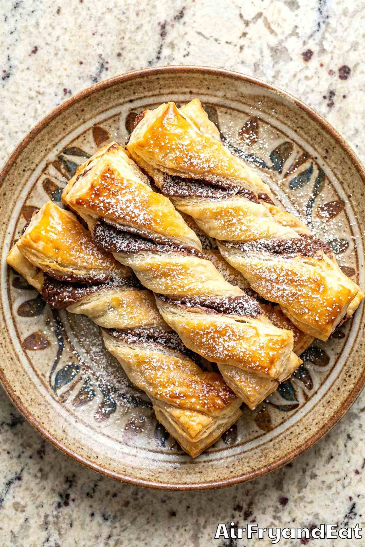 Decadent chocolate hazelnut pastry twists