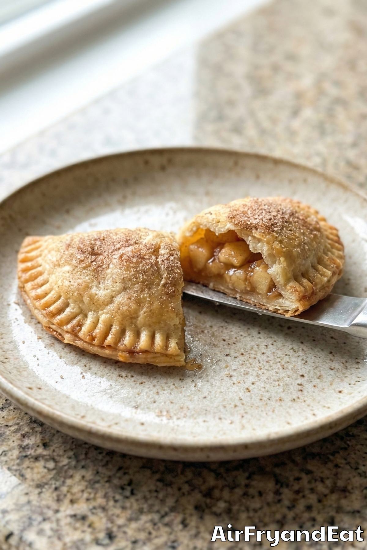 Homemade air fryer cinnamon apple empanadas