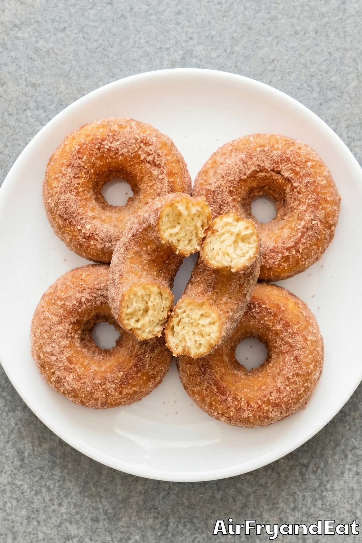 tender air fryer cinnamon donut cakes