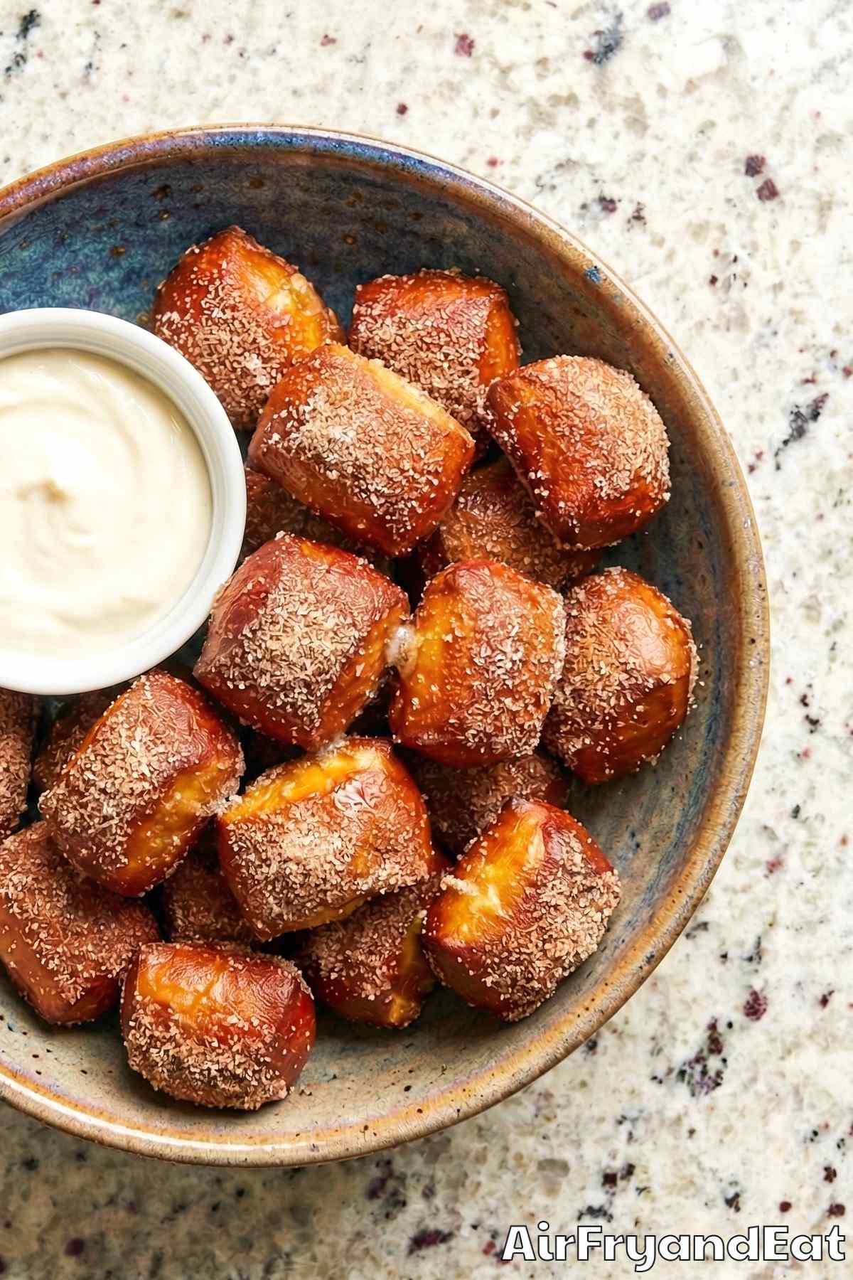 Irresistible cinnamon sugar pretzel bites