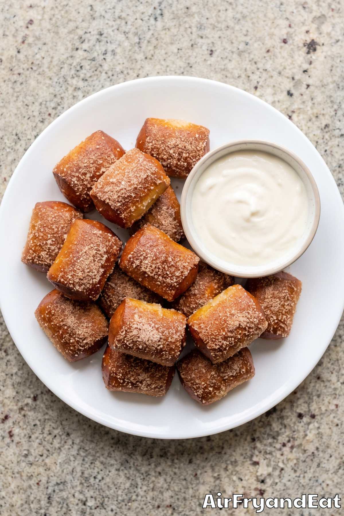 Homemade cinnamon sugar pretzel bites