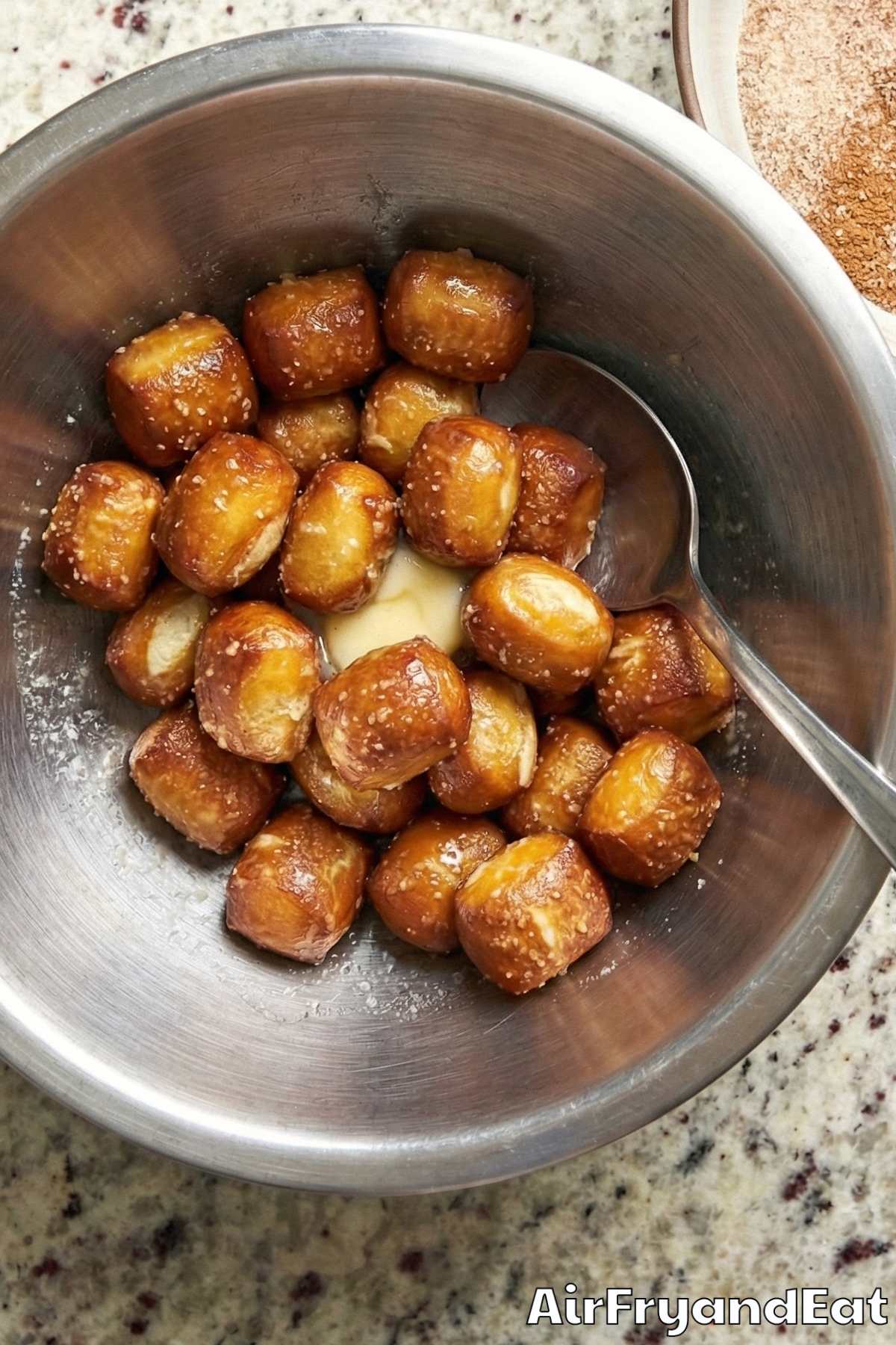 Air Fryer Cinnamon Sugar Pretzel Bites Step 4