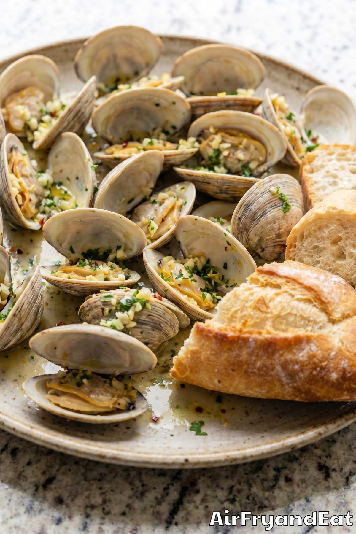 Easy air fryer clams with lemon