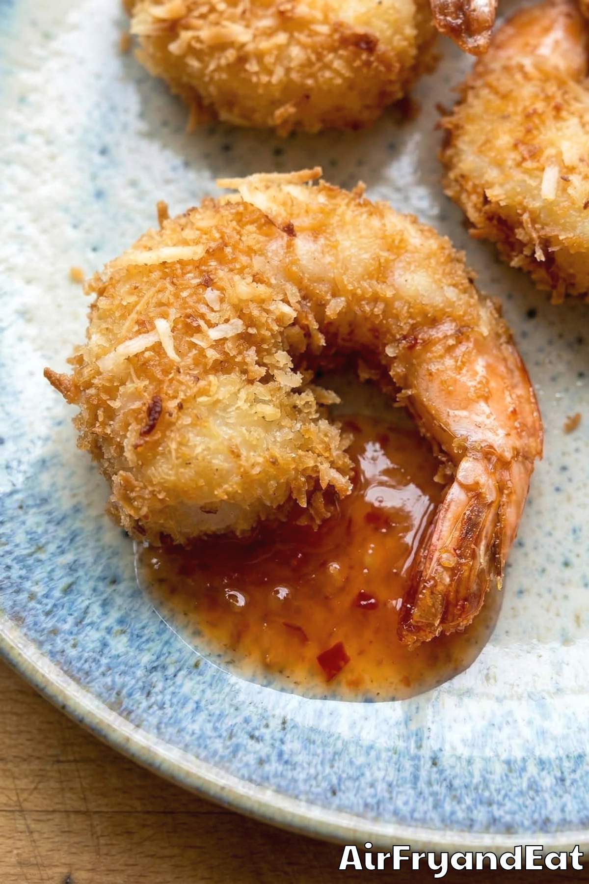 Light and crispy air fryer coconut shrimp