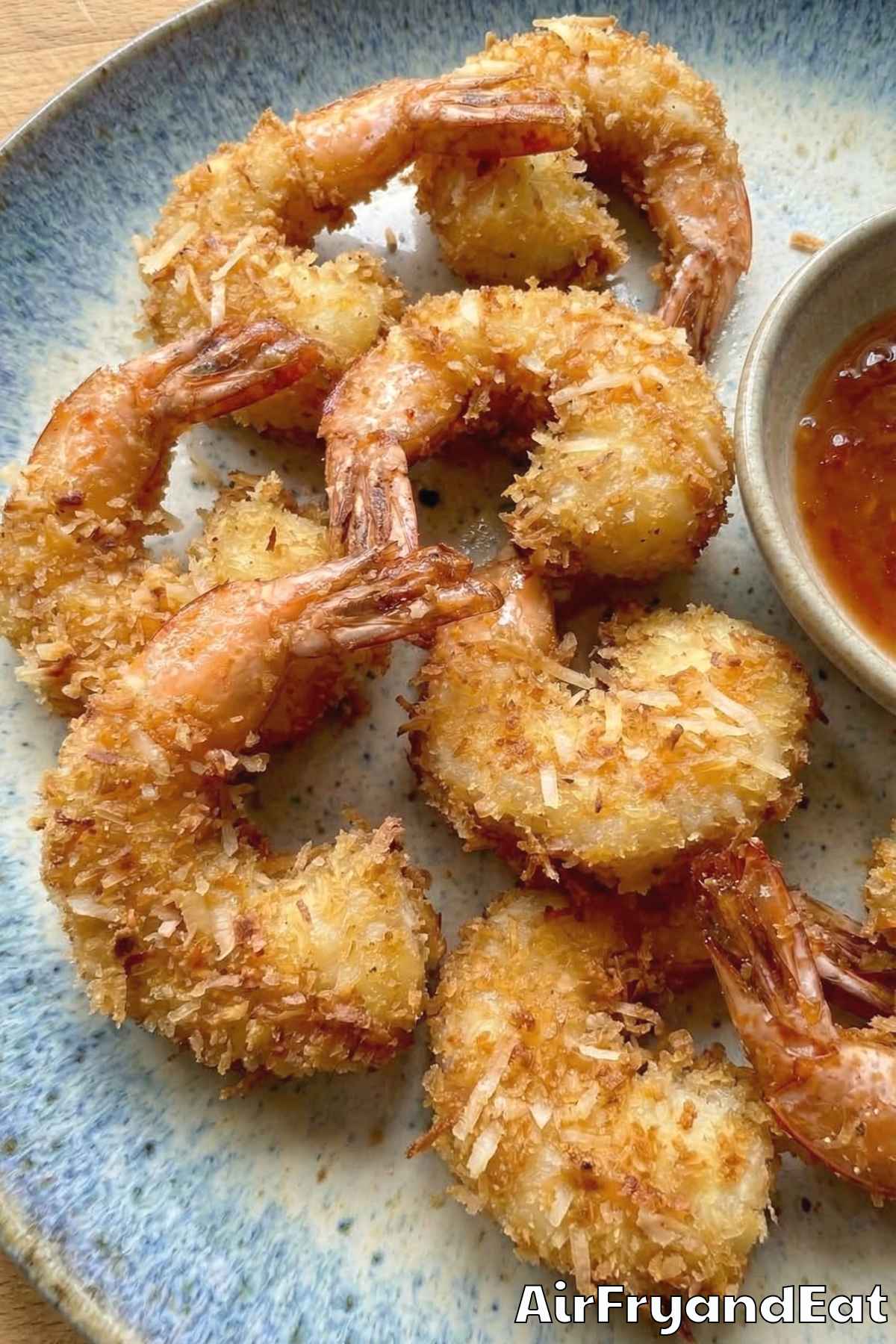 Crunchy homemade air fryer coconut shrimp