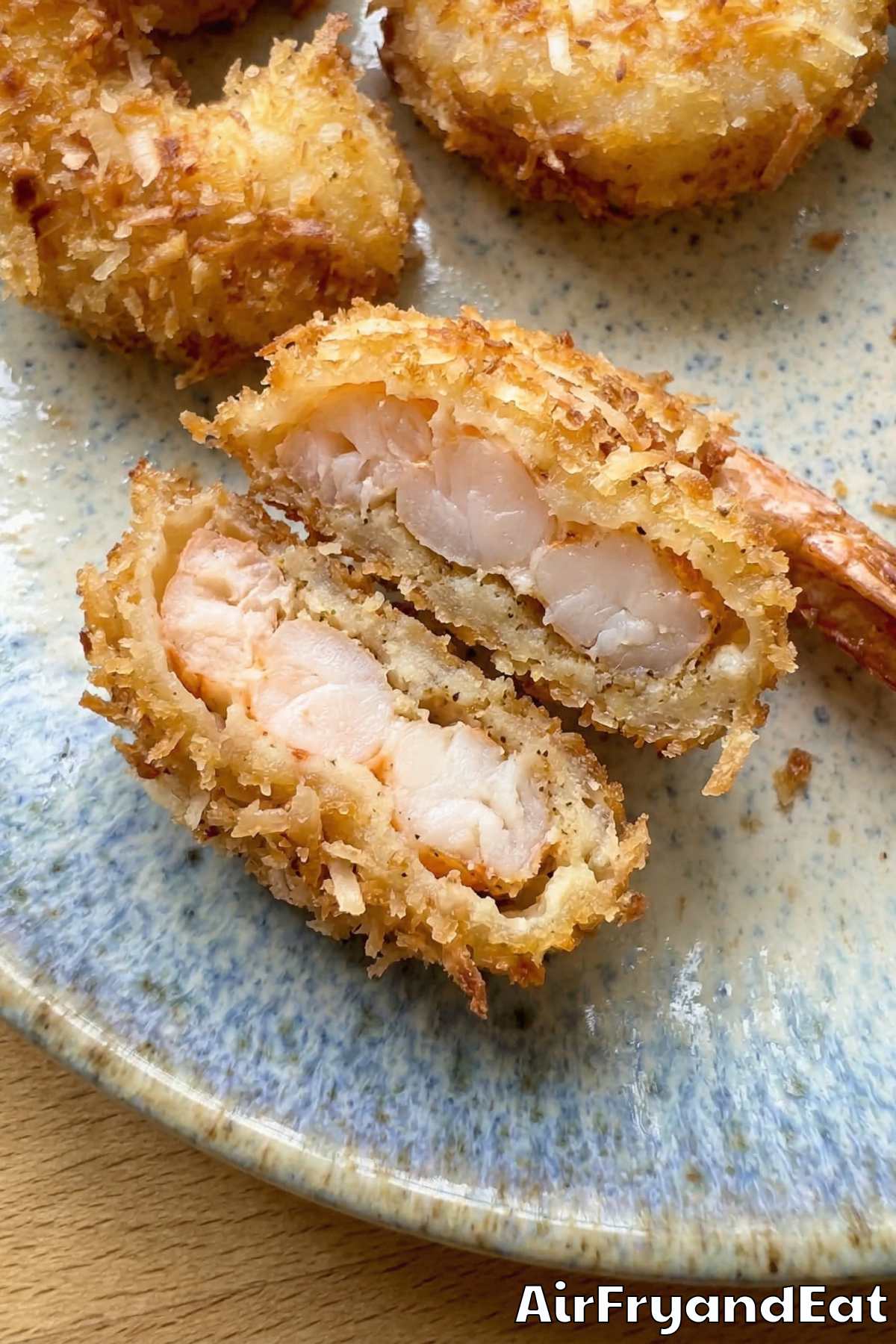 Easy air fryer coconut shrimp ready to serve